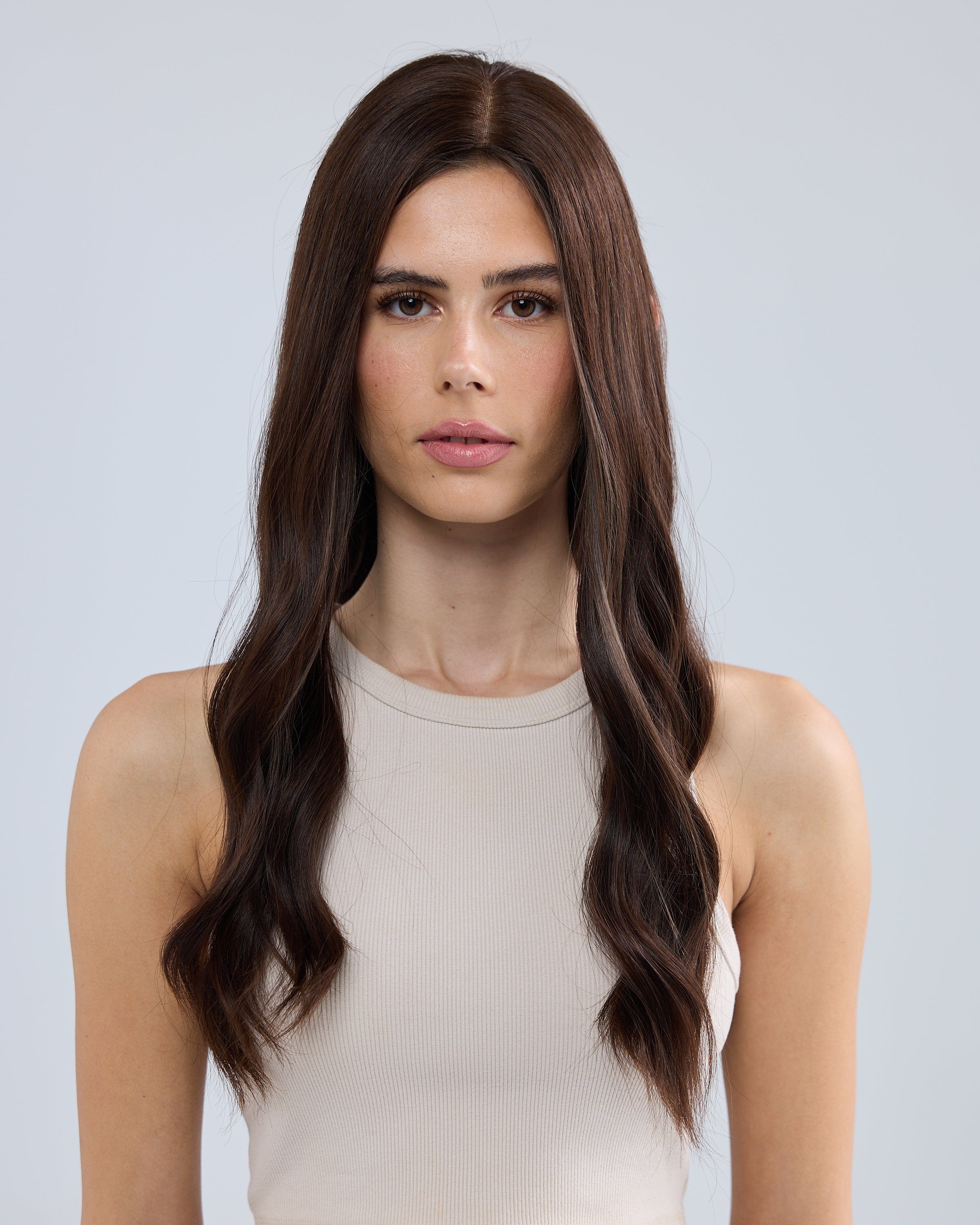 NATURAL DEEP BRUNETTE // LACE TOPPER // 24 INCHES // 7x7 CAP