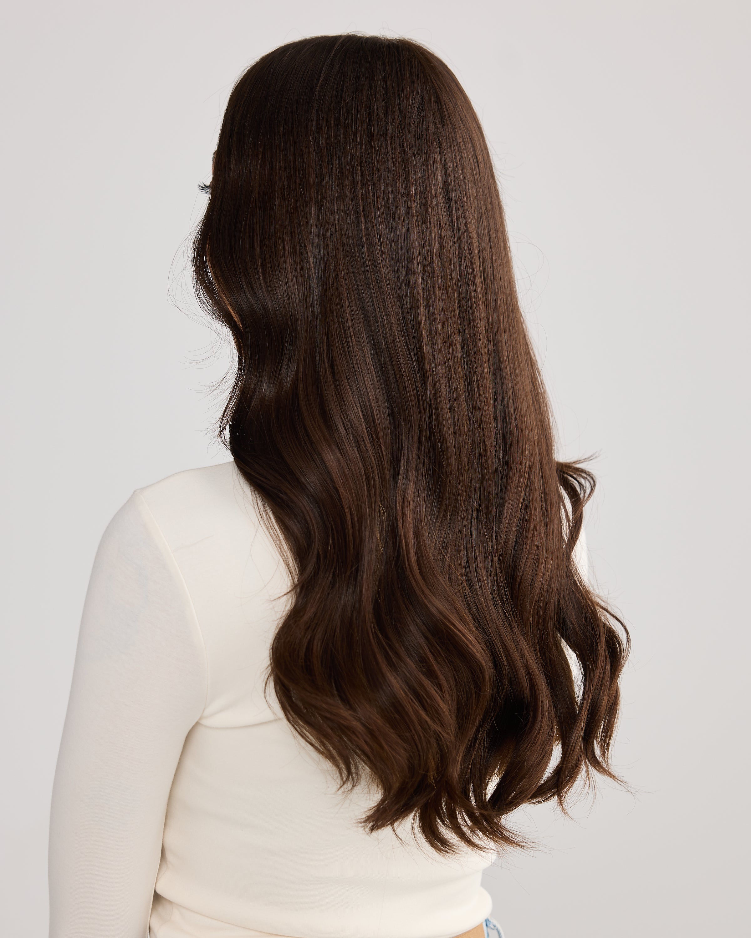 NATURAL DEEP BRUNETTE // LACE TOPPER // 22 INCHES // 8x8 CAP
