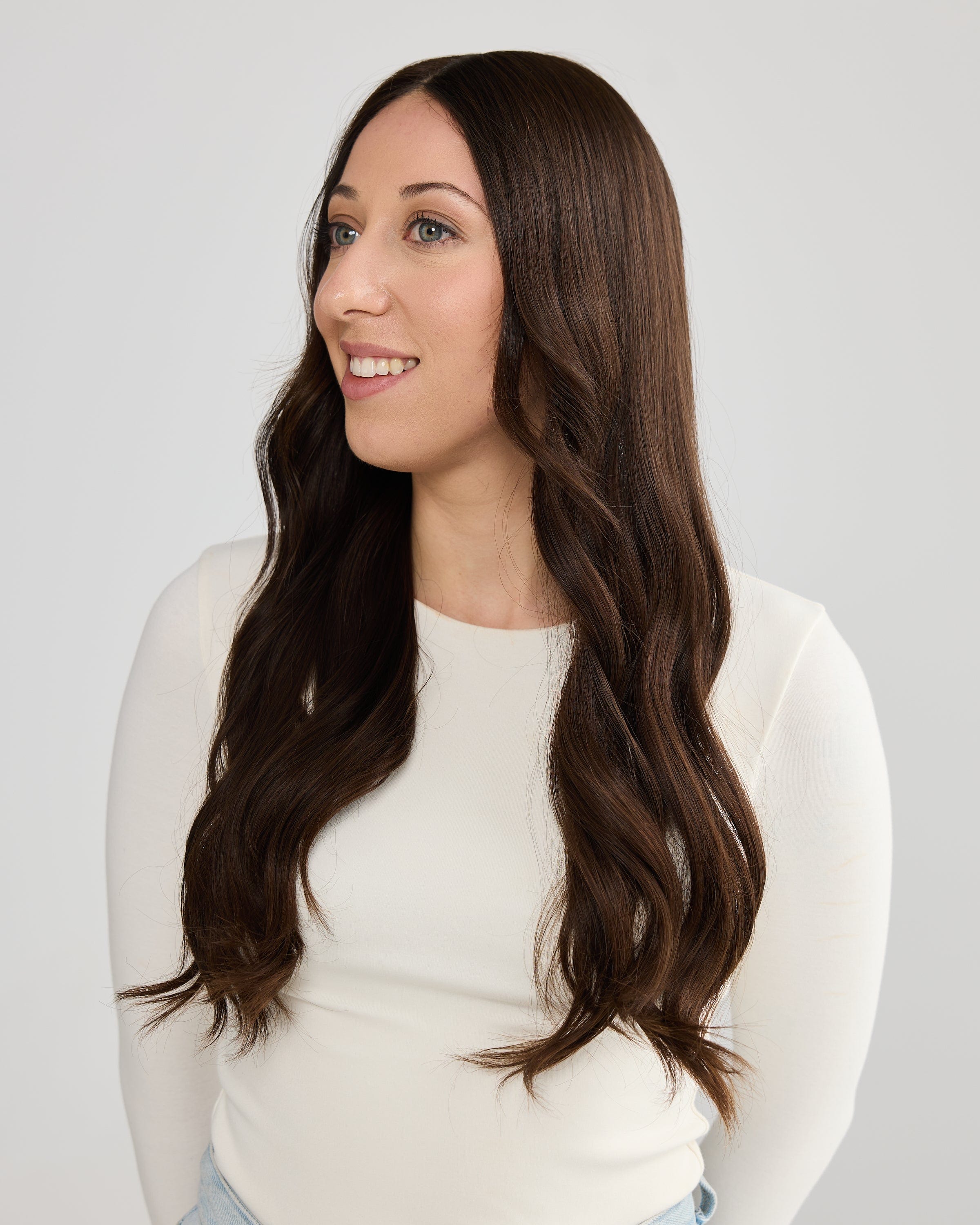 NATURAL DEEP BRUNETTE // LACE TOPPER // 24 INCHES // 8x8 CAP