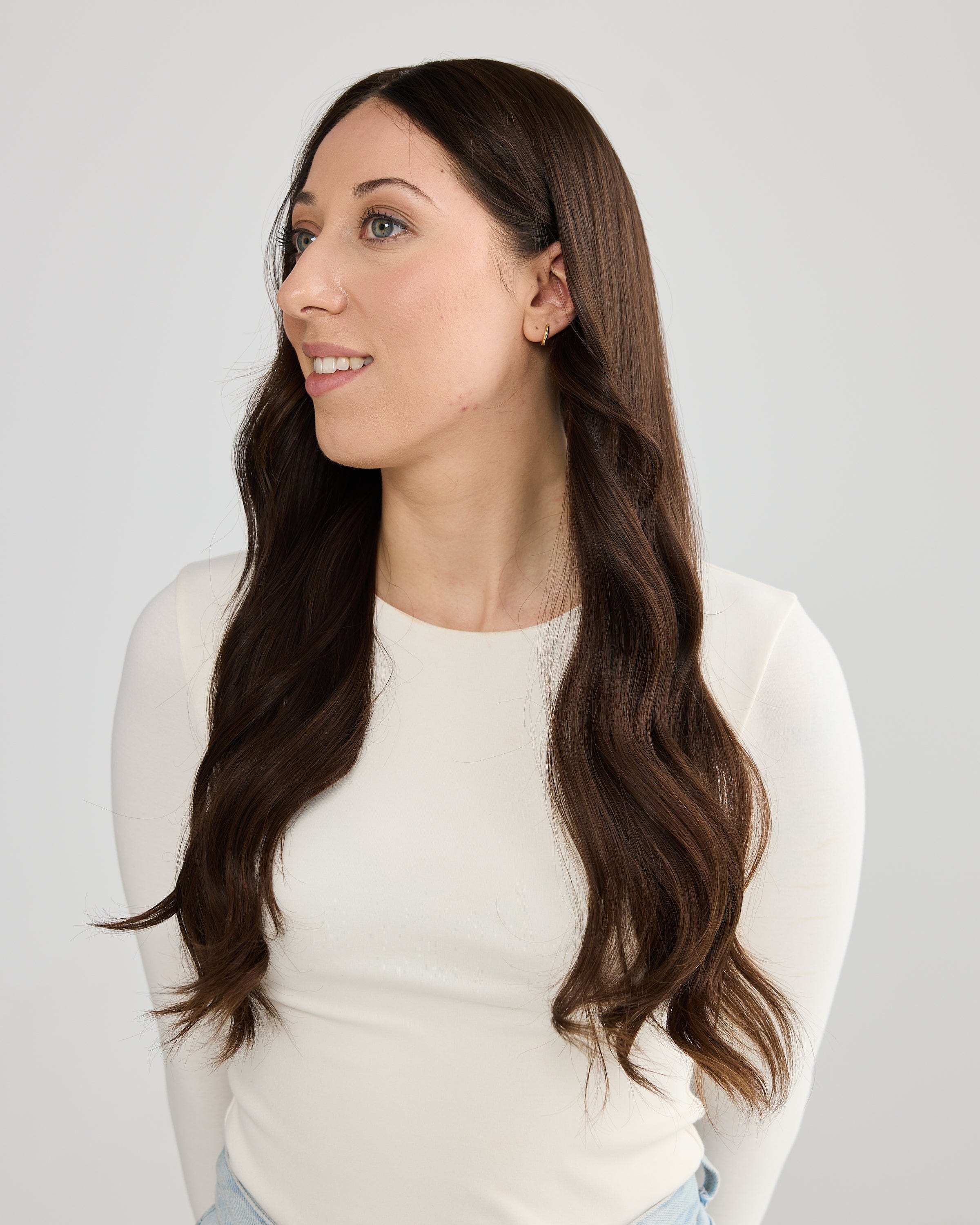 NATURAL DEEP BRUNETTE // LACE TOPPER // 24 INCHES // 8x8 CAP