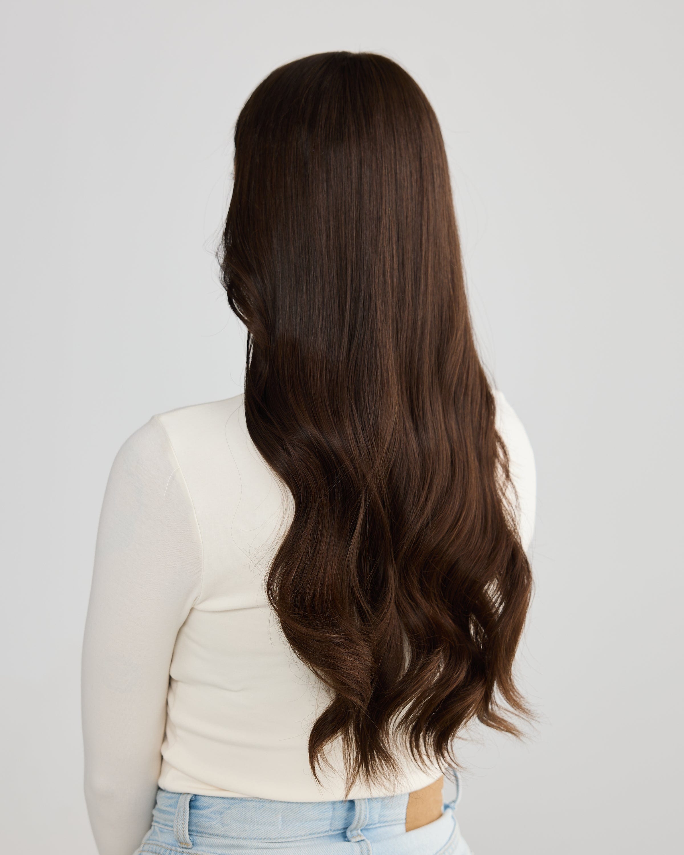 NATURAL DEEP BRUNETTE // LACE TOPPER // 24 INCHES // 8x8 CAP