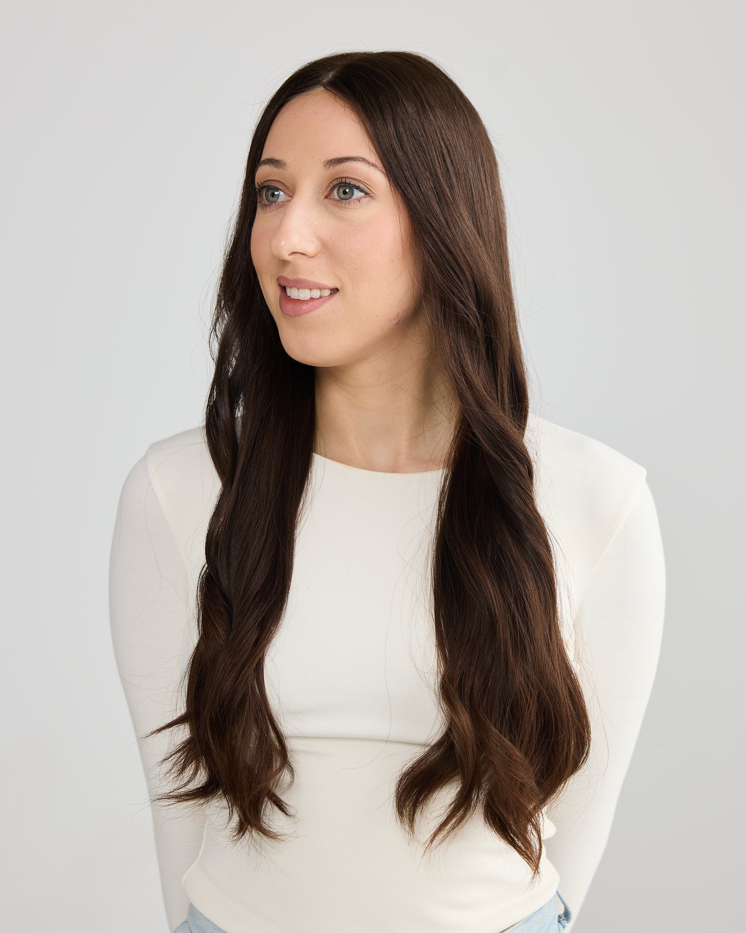 NATURAL DEEP BRUNETTE // LACE TOPPER // 24 INCHES // 8x8 CAP