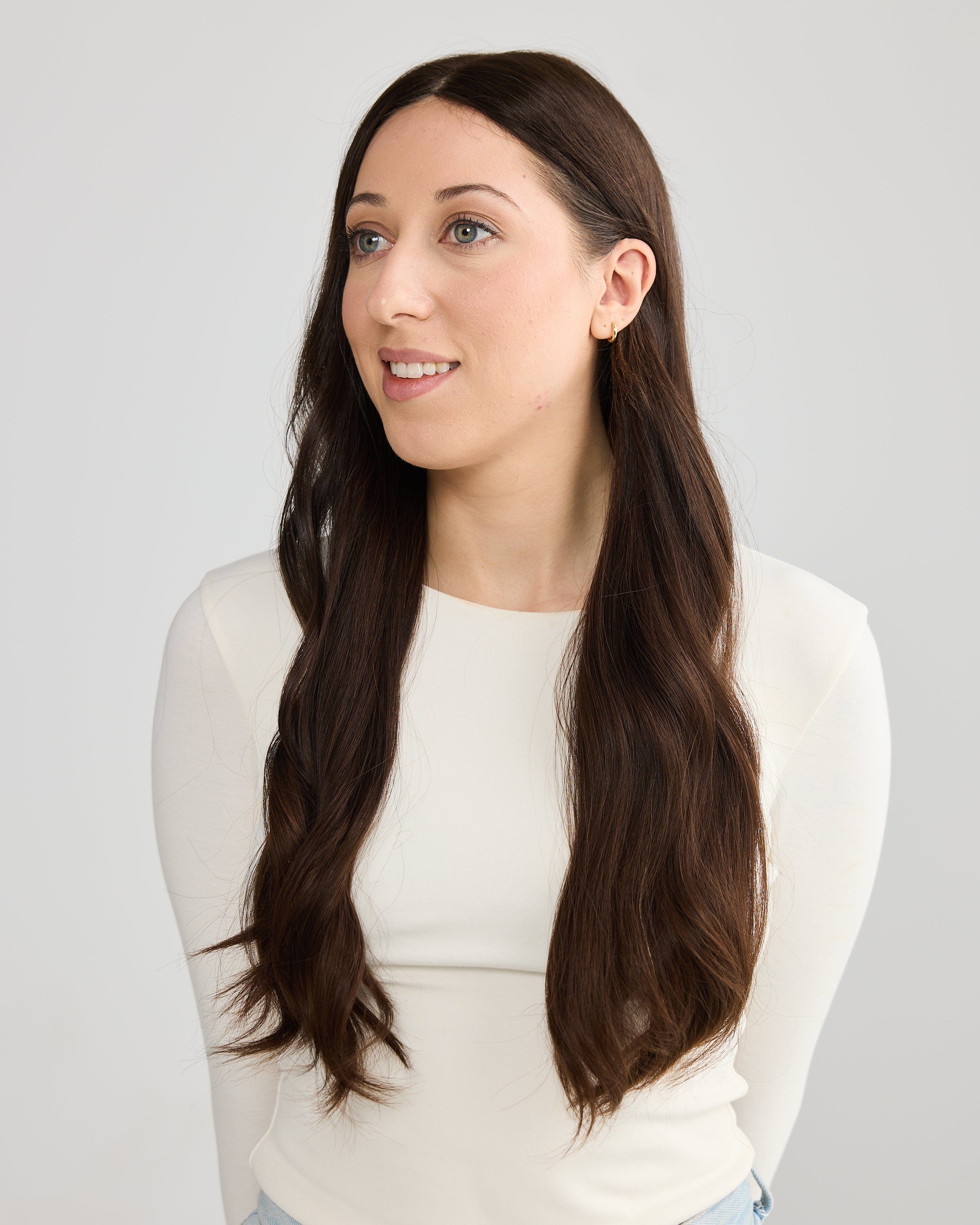 NATURAL DEEP BRUNETTE // LACE TOPPER // 24 INCHES // 8x8 CAP