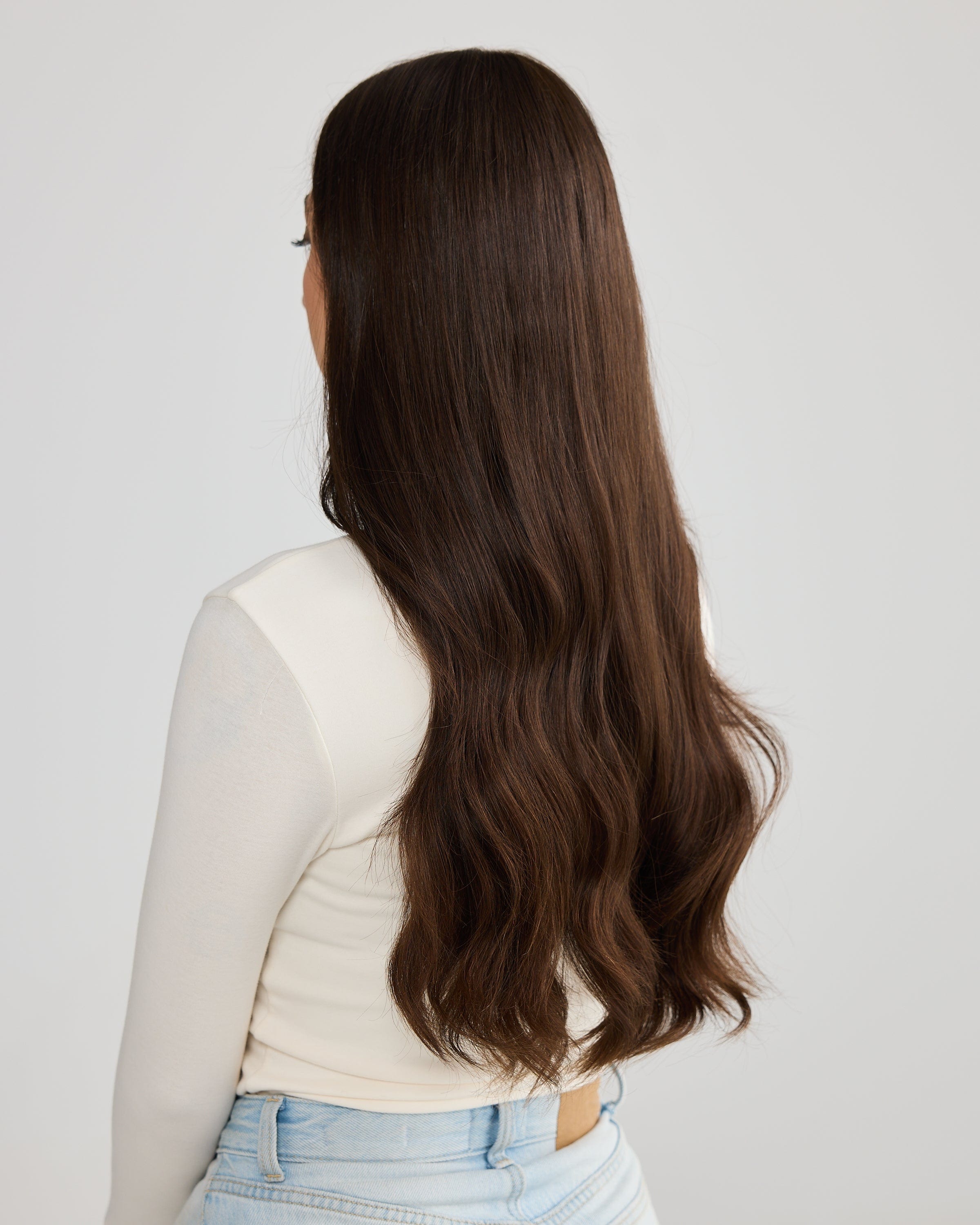 NATURAL DEEP BRUNETTE // LACE TOPPER // 24 INCHES // 8x8 CAP