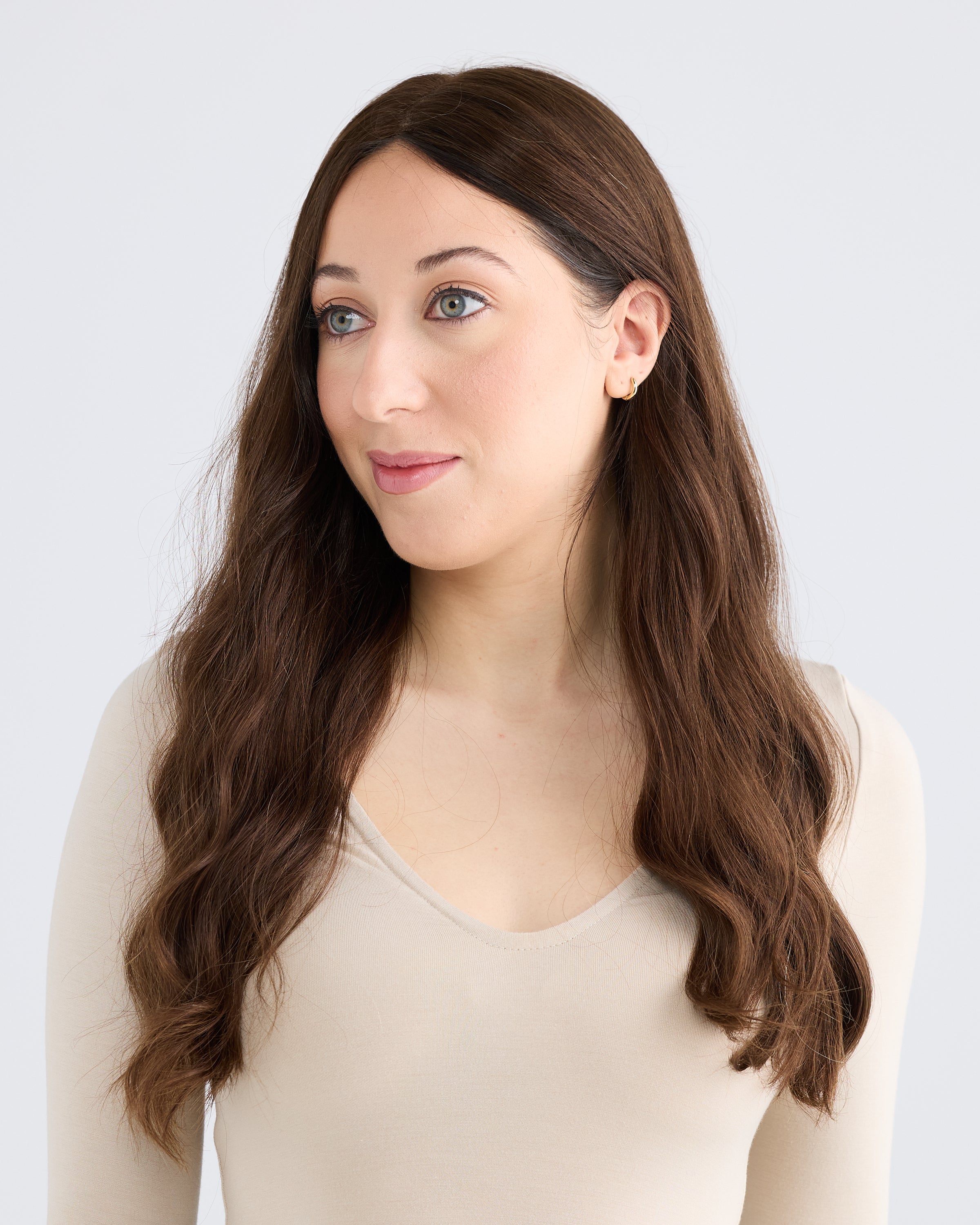 NATURAL DEEP BRUNETTE // LACE TOPPER // 24 INCHES // 8x8 CAP