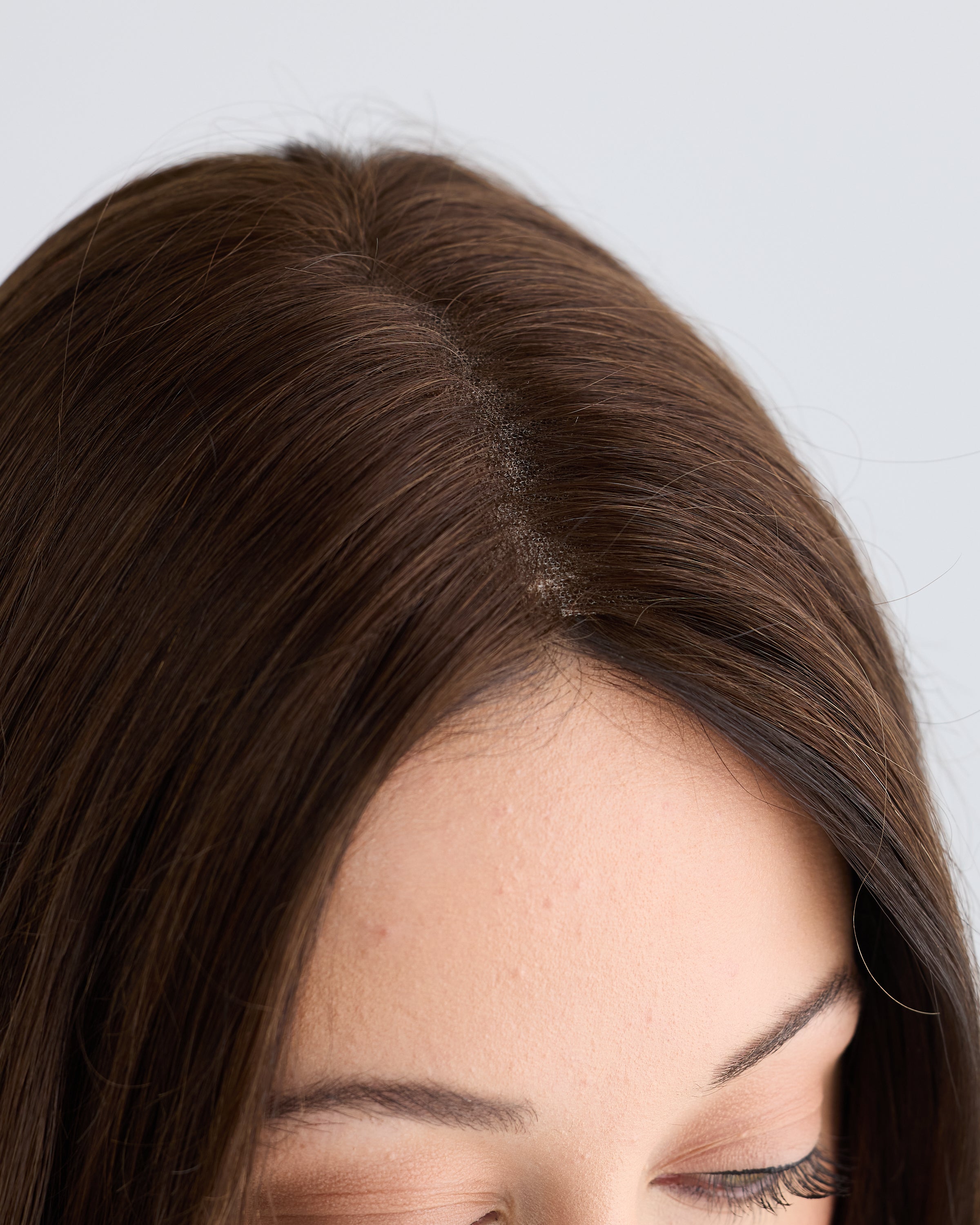 NATURAL DEEP BRUNETTE // LACE TOPPER // 24 INCHES // 8x8 CAP
