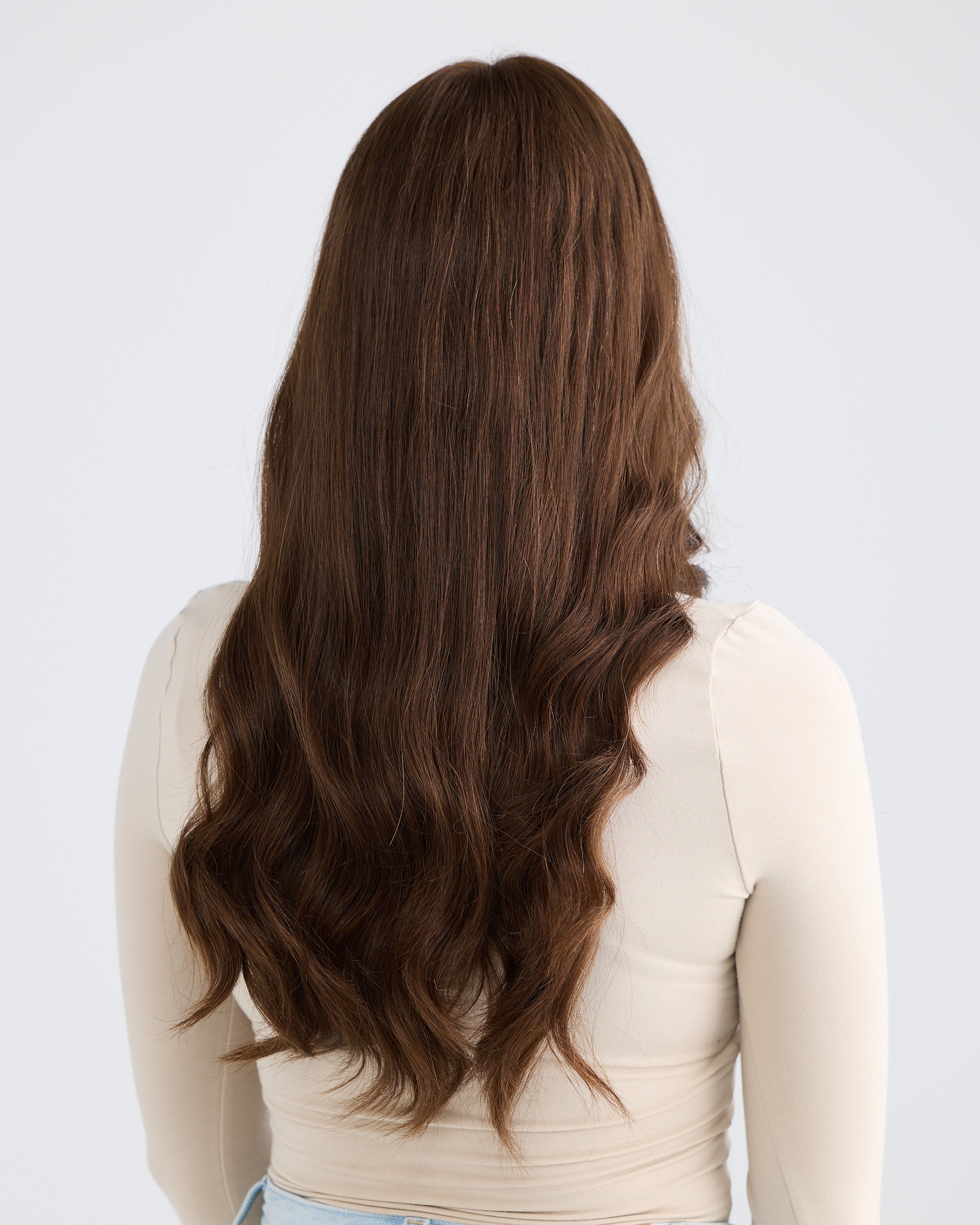 NATURAL DEEP BRUNETTE // LACE TOPPER // 24 INCHES // 8x8 CAP
