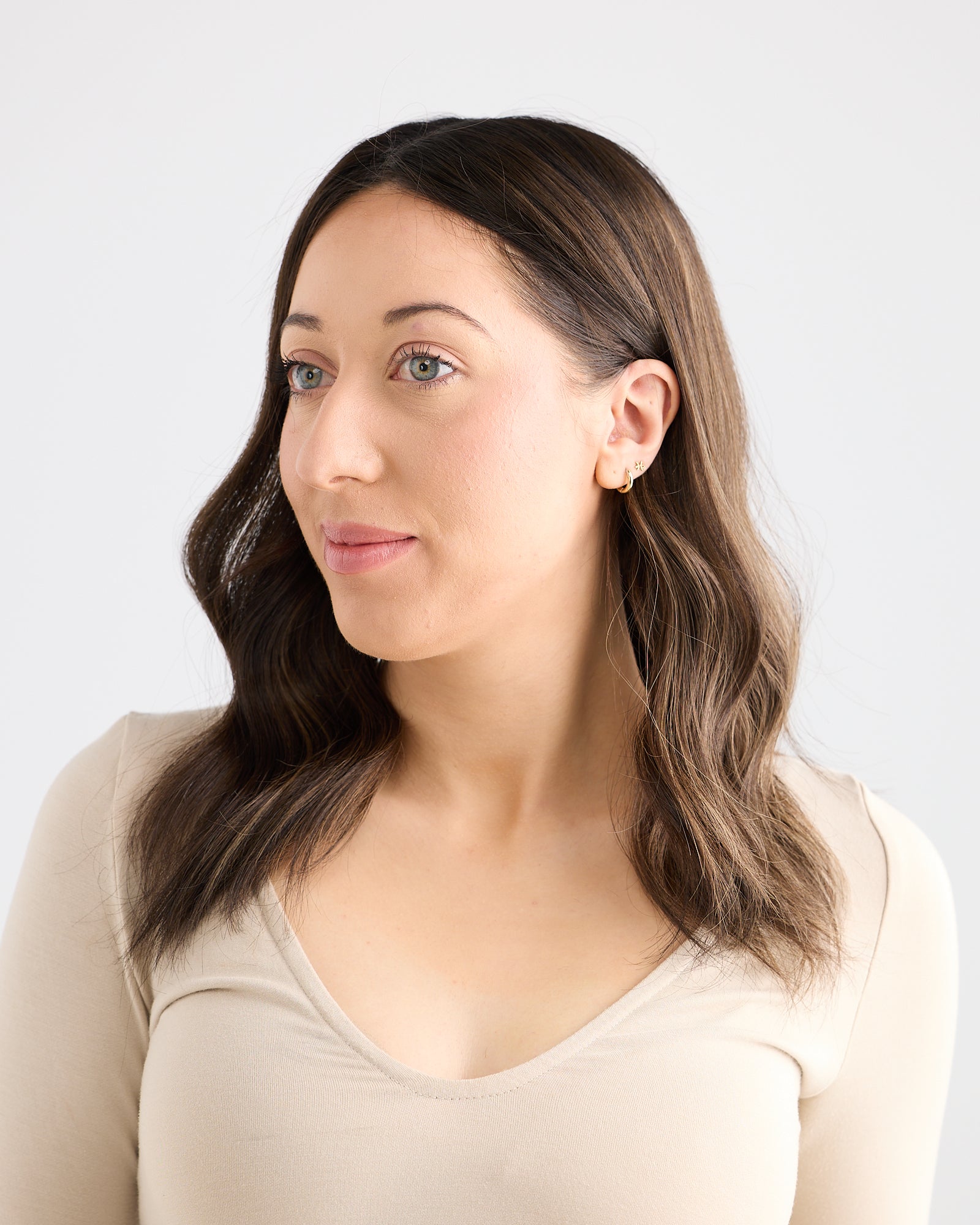 BRUNETTE GLOW // LACE TOPPER // 16 INCHES // 7x7 CAP