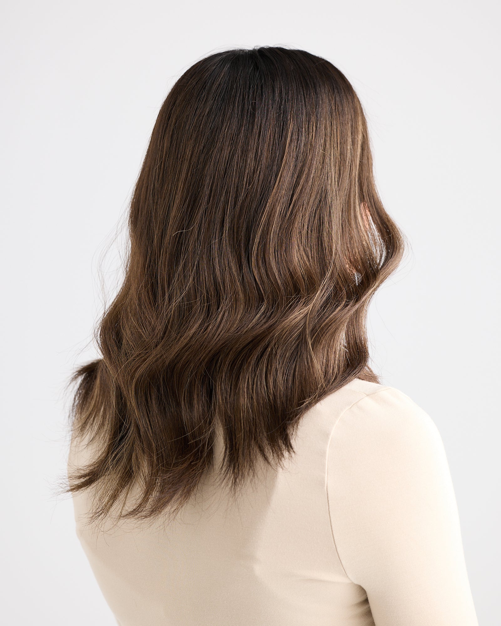BRUNETTE GLOW // LACE TOPPER // 16 INCHES // 7x7 CAP