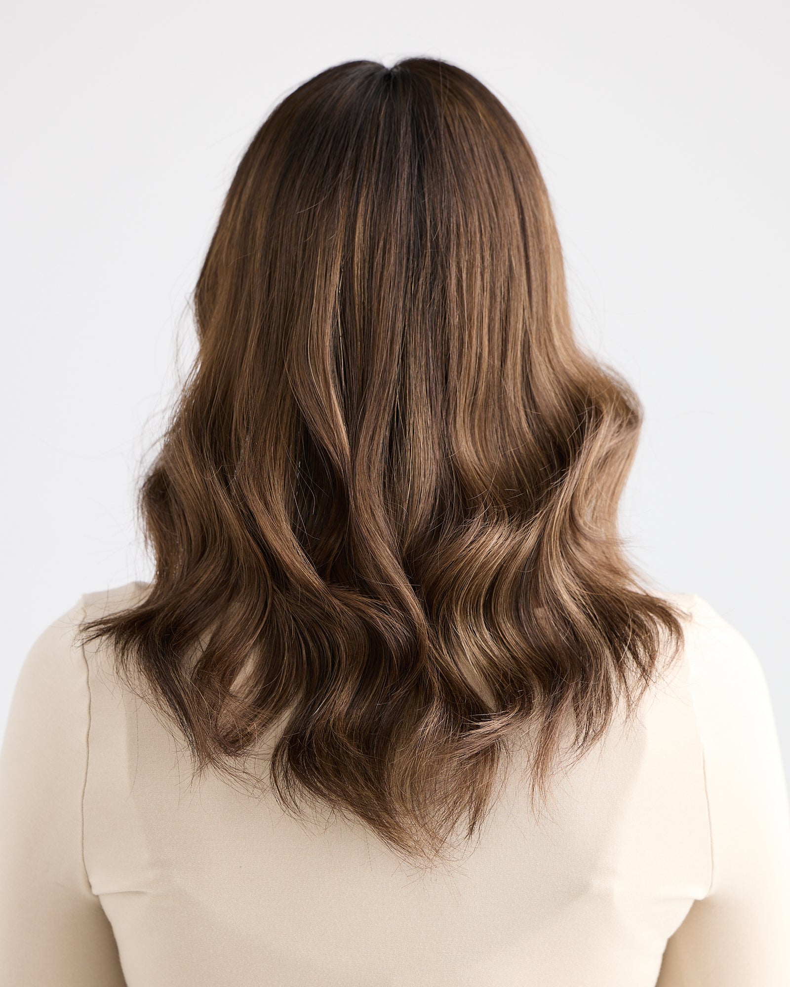 DARK COCOA BLEND // LACE TOPPER // 16 INCHES // 8x8 CAP