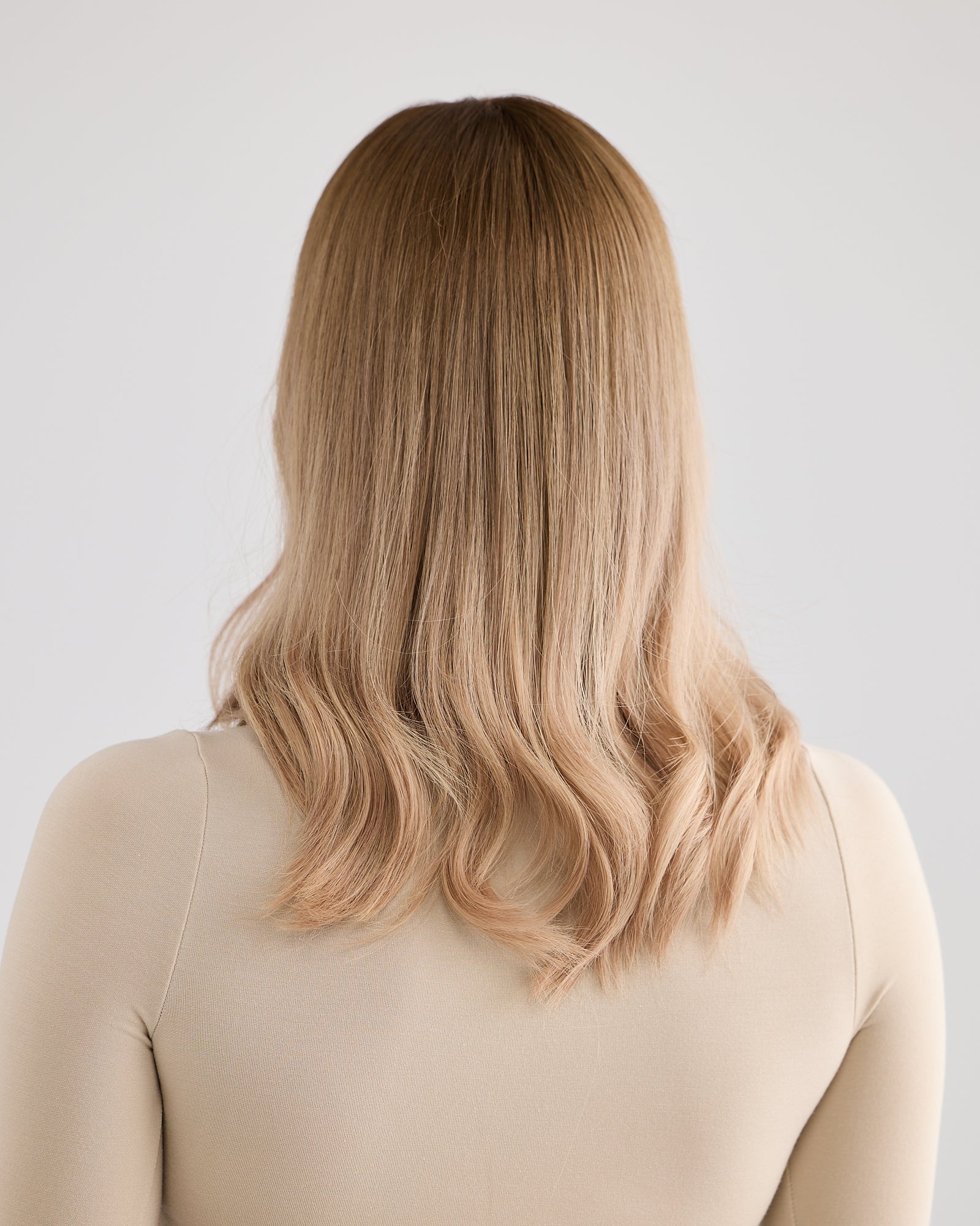 CHAMPAGNE BLONDE // LACE TOPPER // 16 INCHES // 8x8 CAP