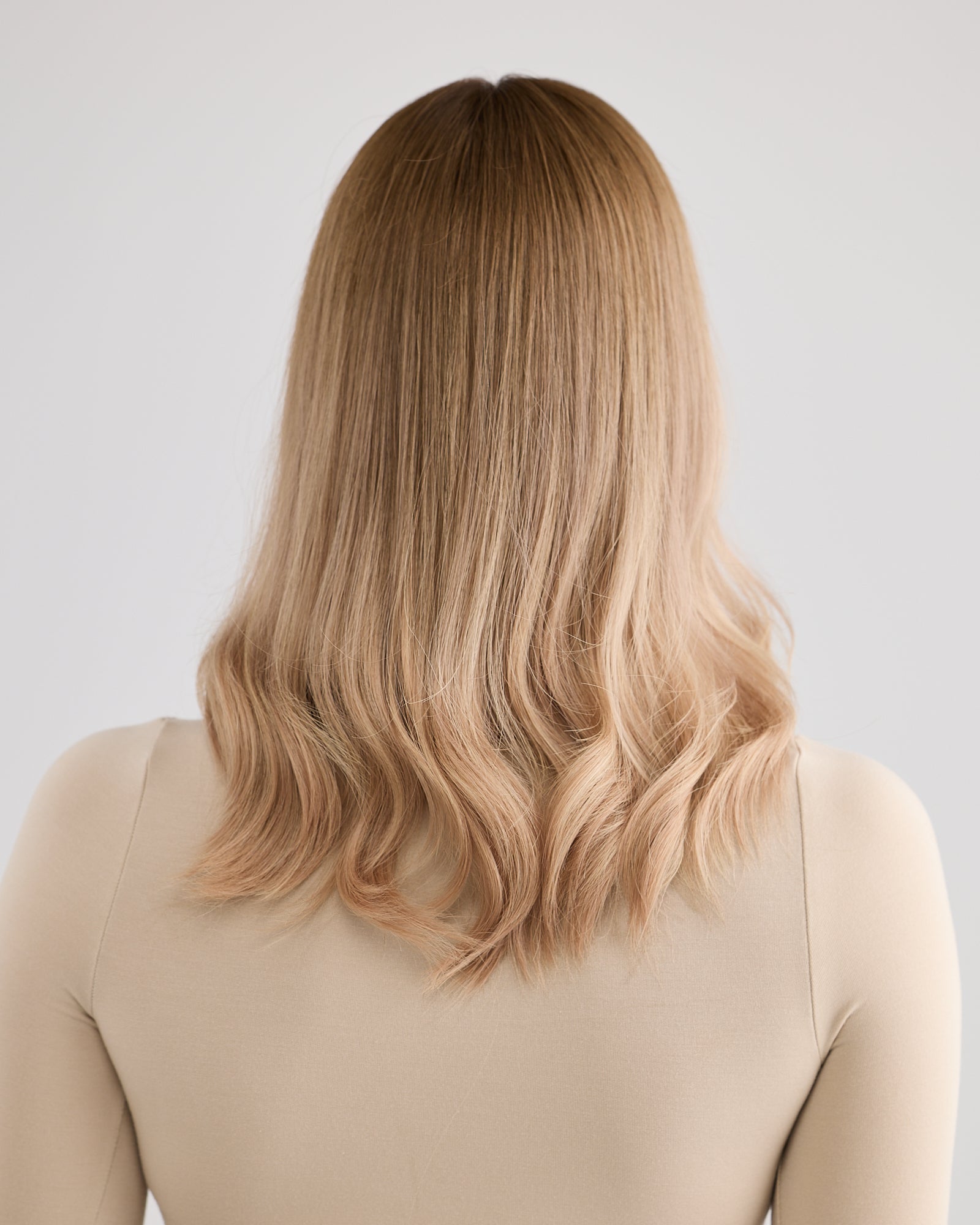 CHAMPAGNE BLONDE // LACE TOPPER // 16 INCHES // 8x8 CAP