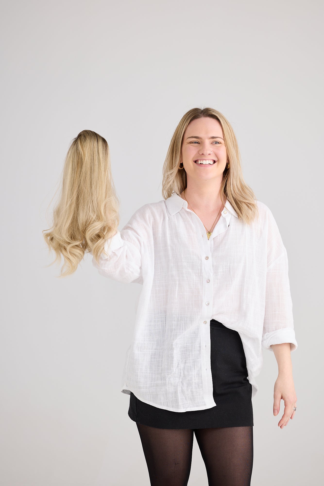 LIGHT DIMENSIONAL BLONDE // LACE TOPPER // 16 INCHES // 7x7 CAP