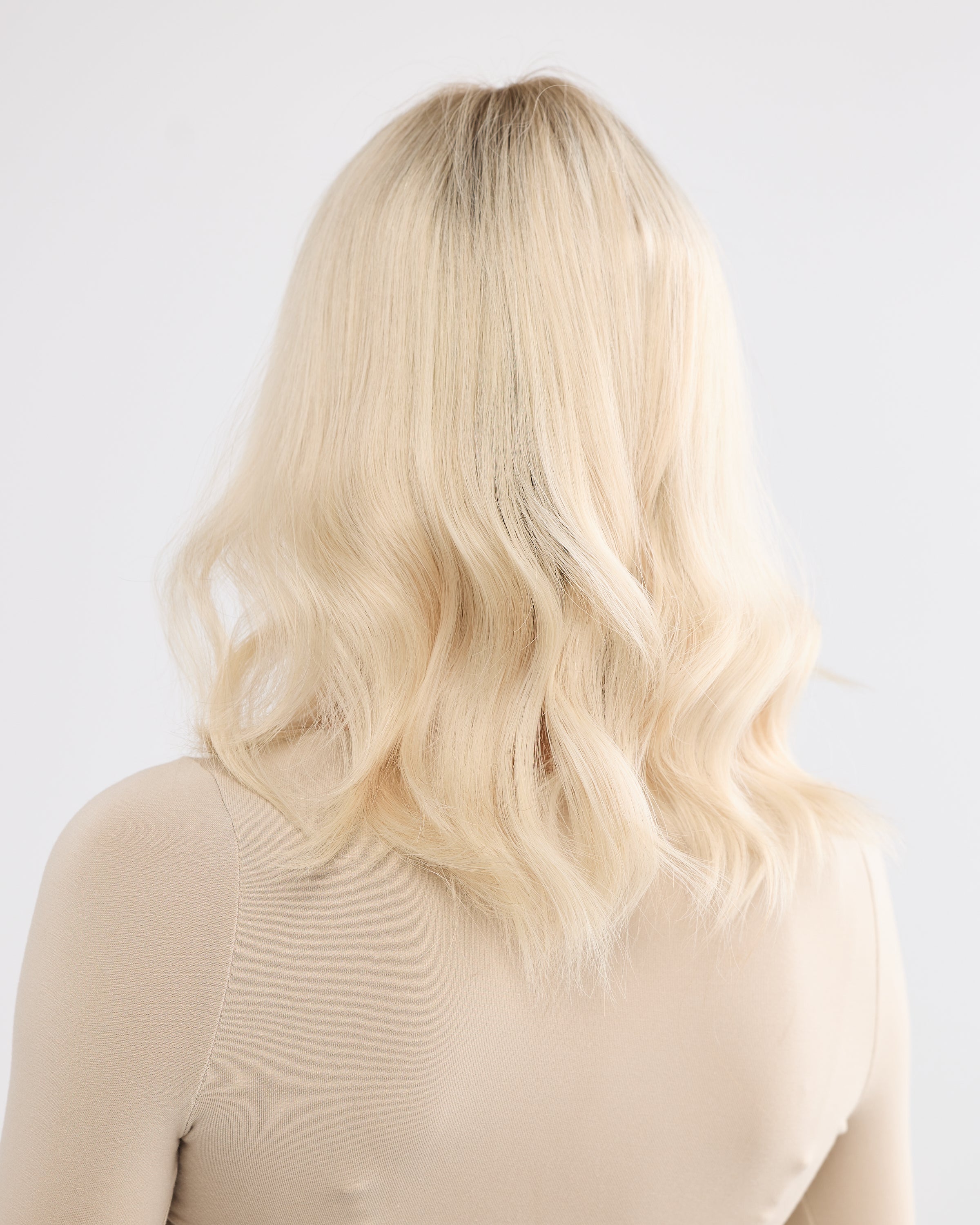 PLATINUM BLONDE // LACE TOPPER // 16 INCHES // 8x8 CAP