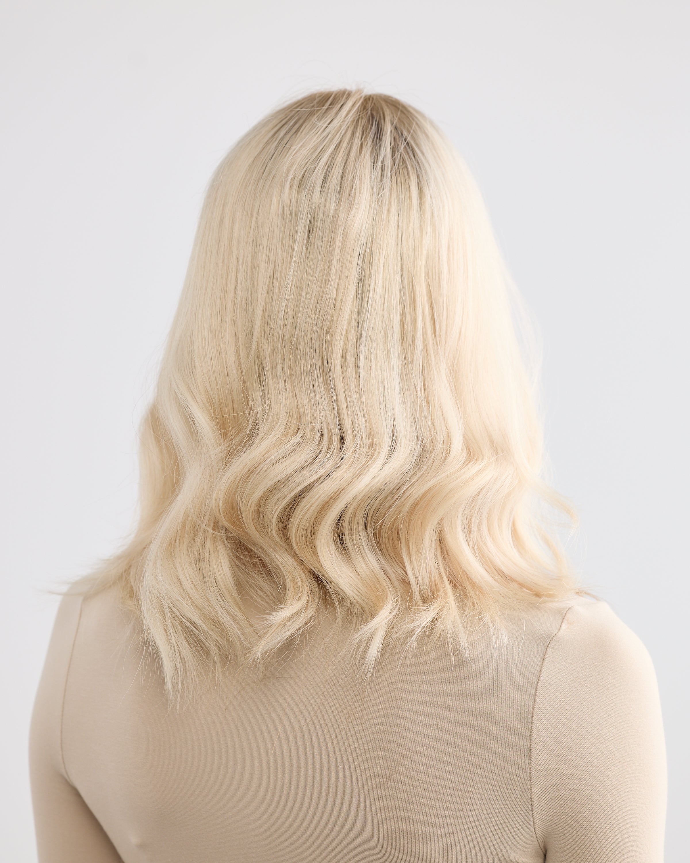 PLATINUM BLONDE // LACE TOPPER // 16 INCHES // 8x8 CAP