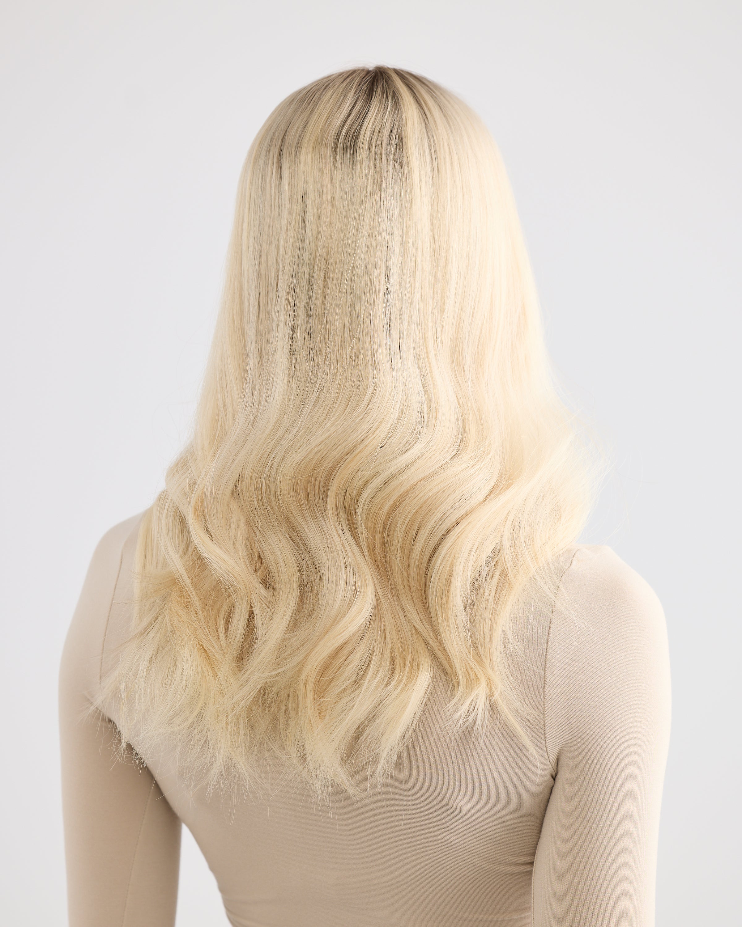 ICY ROOTED BLONDE // LACE TOPPER // 20 INCHES // 8x8 CAP