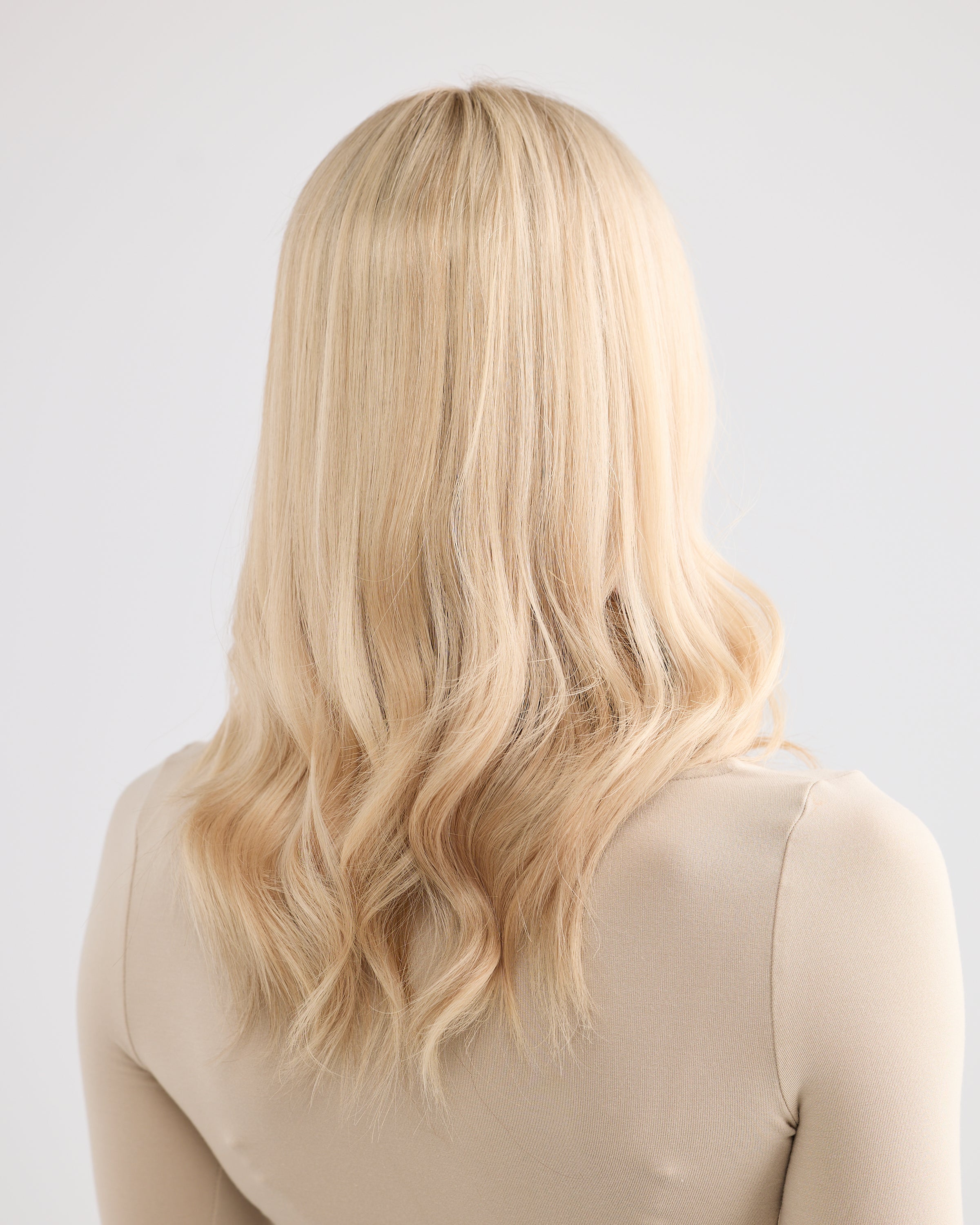BARELY BLONDE // LACE TOPPER // 18 INCHES // 8x8 CAP