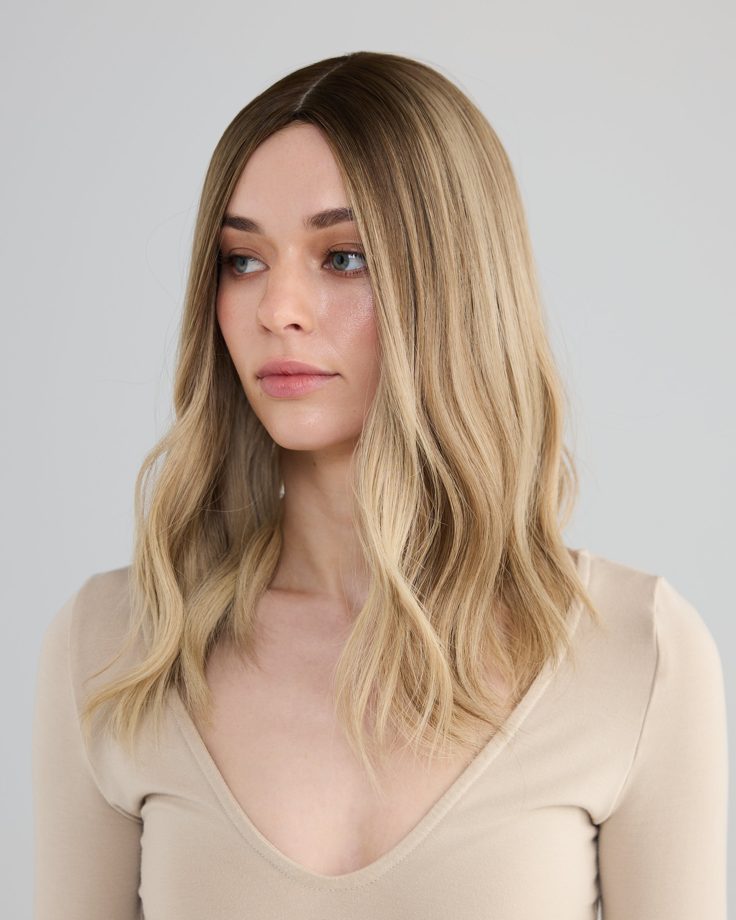 Mushroom Blonde - 7x7 / 16 inch // Exclusive Silk Topper