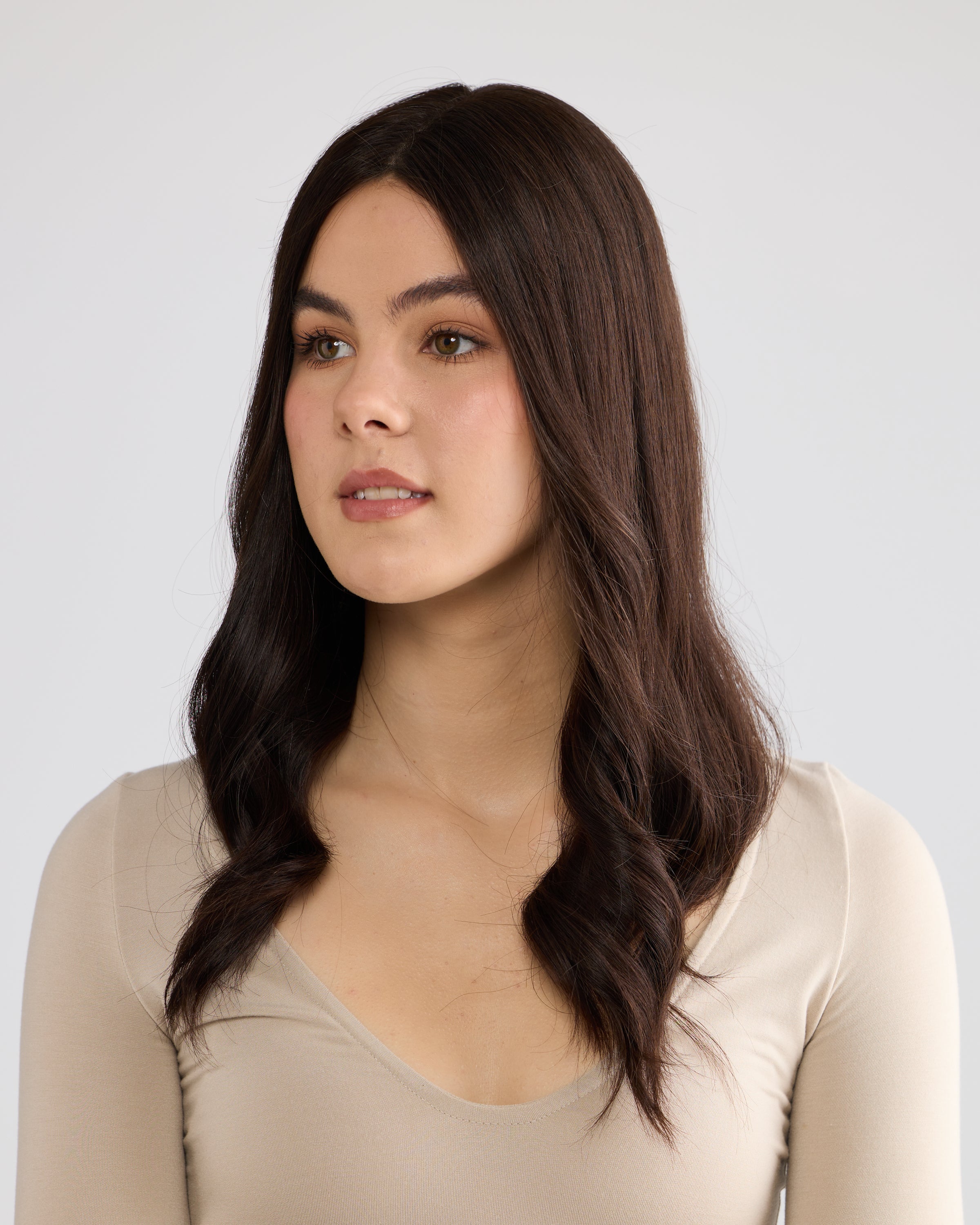 Natural Darkest Brunette // Illusion Lace Topper