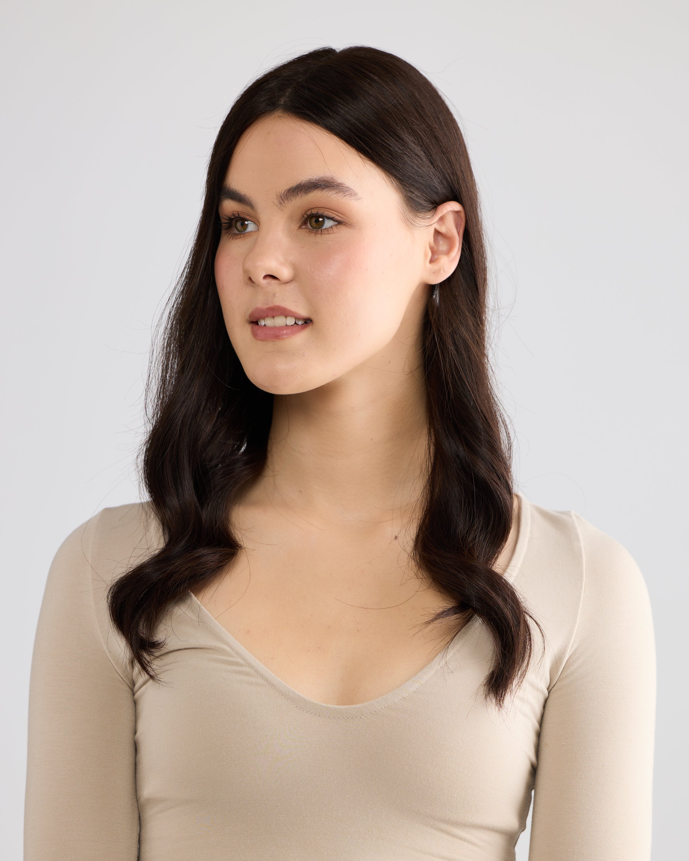 Natural Darkest Brunette // Illusion Lace Topper