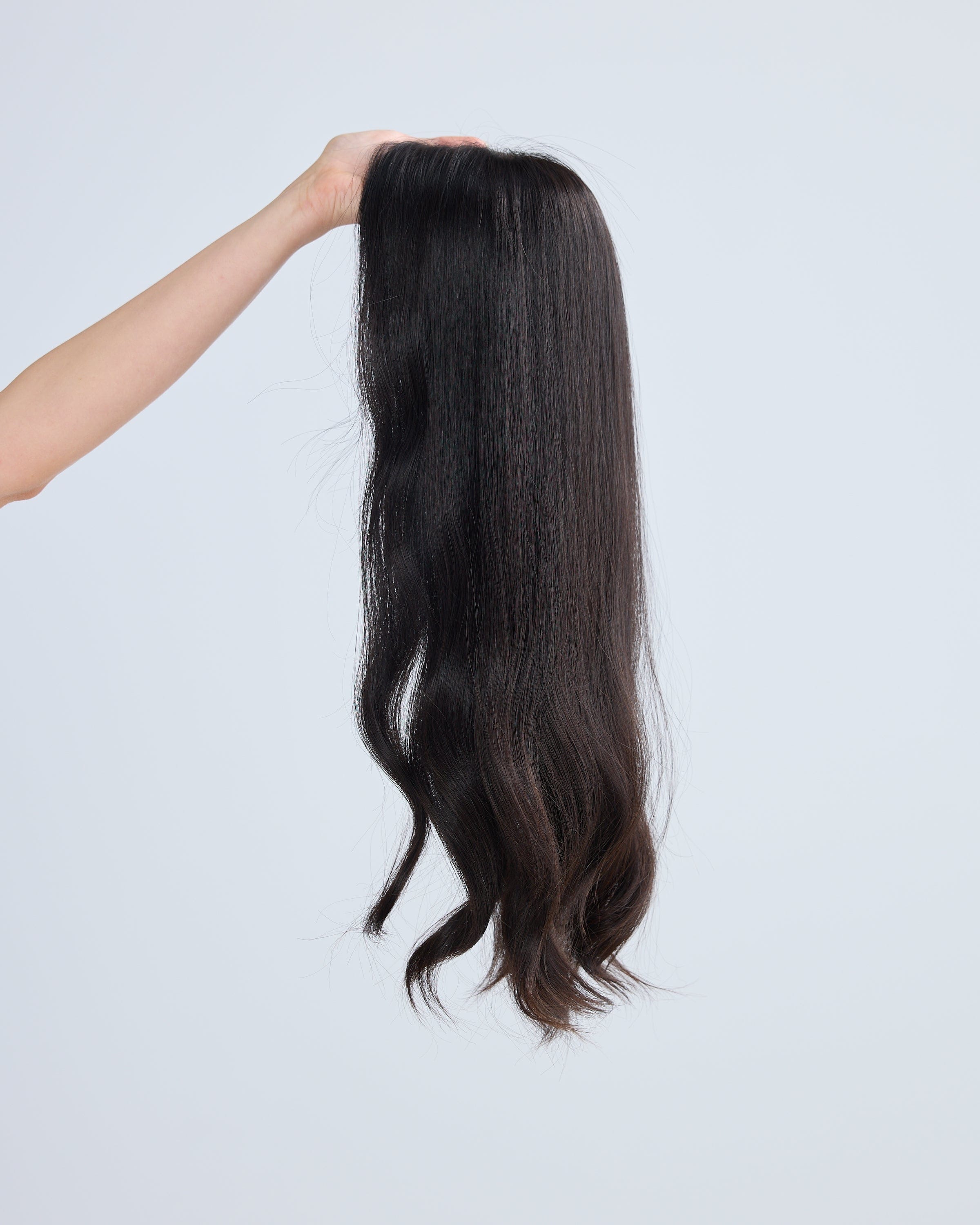 Natural Black // Illusion Lace Topper // 8x8 // 24 Inches