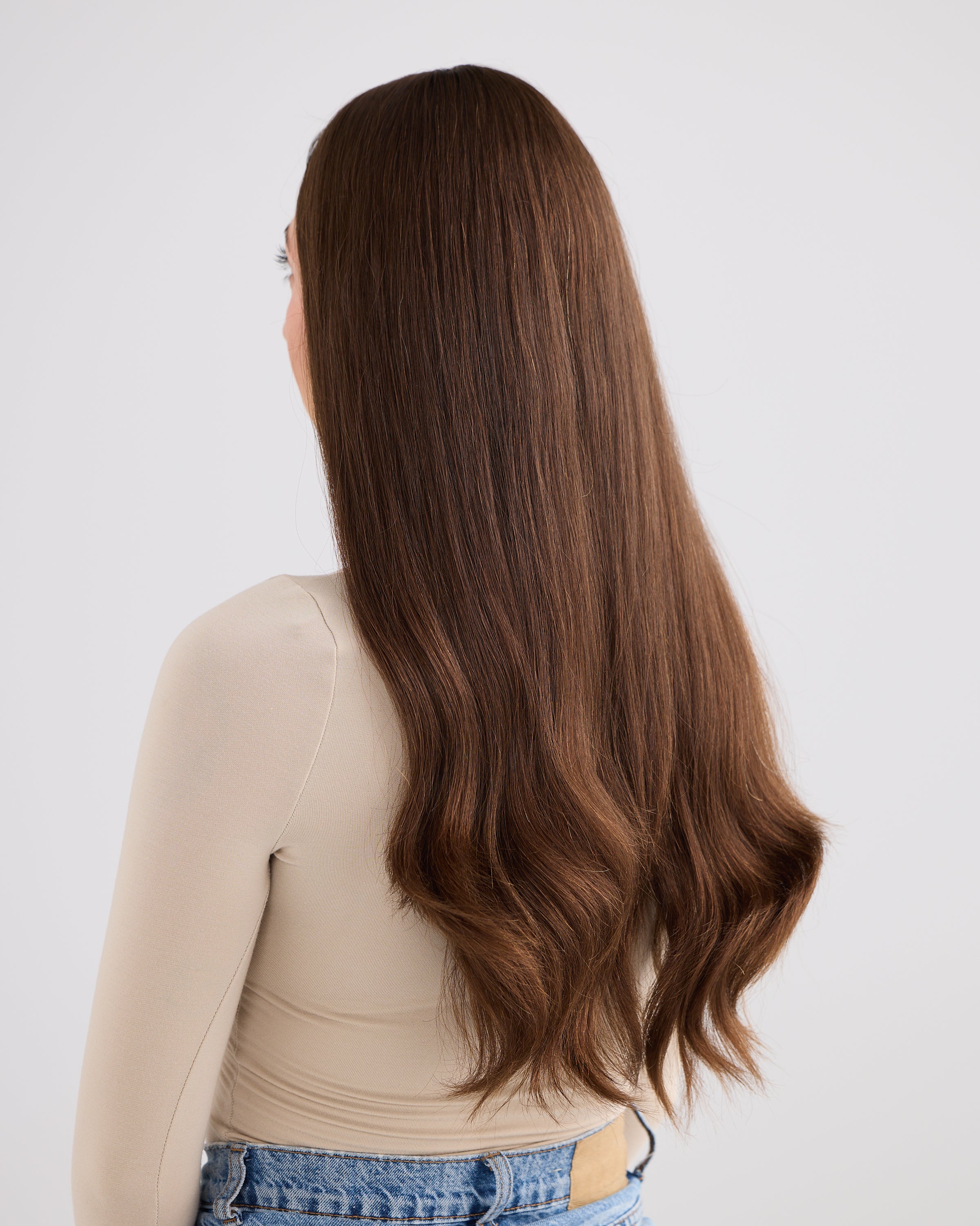 NATURAL LIGHT DEEP BRUNETTE // SILK TOPPER // 24 INCHES // 8x8 CAP