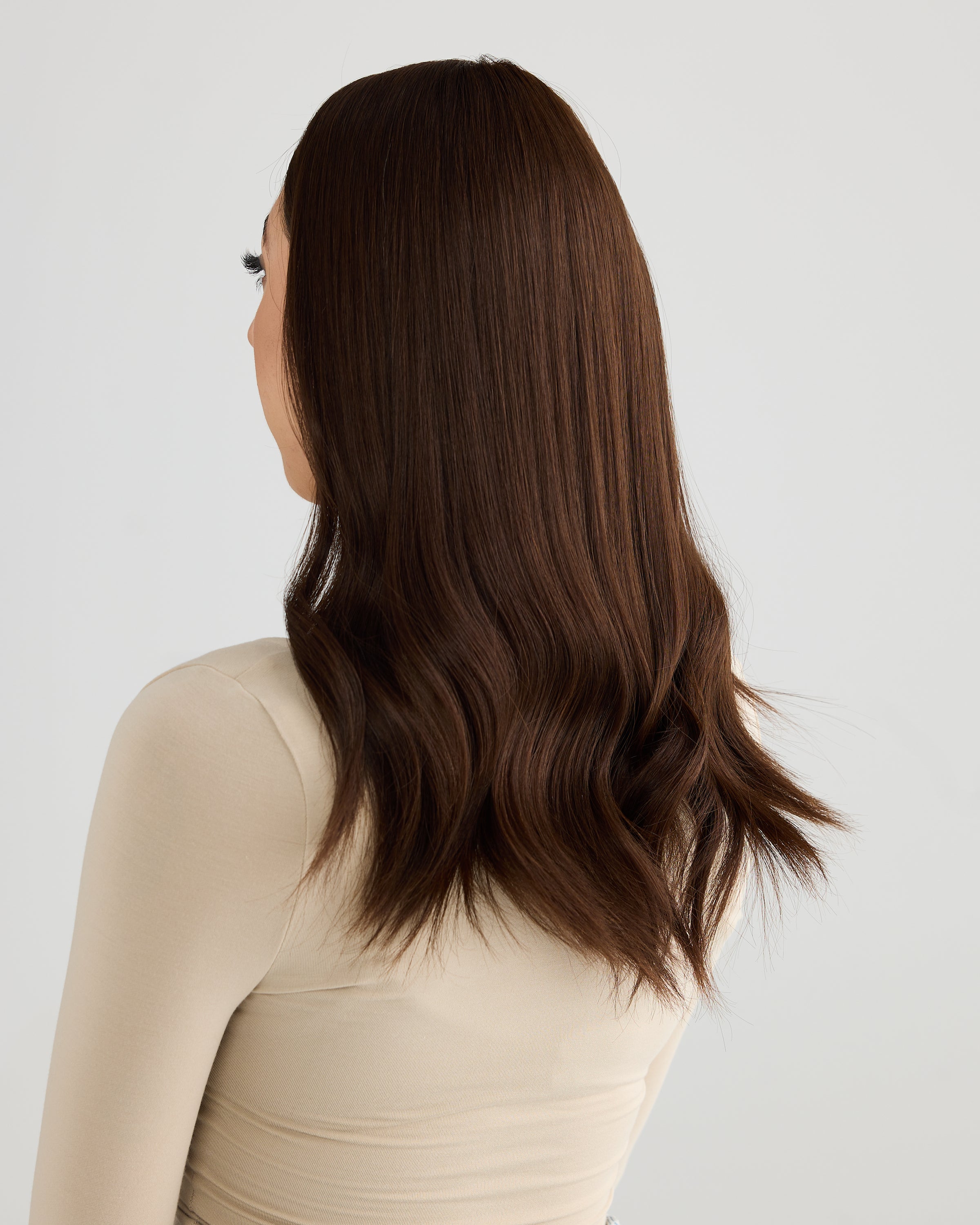NATURAL DEEP BRUNETTE // SILK TOPPER // 18 INCHES