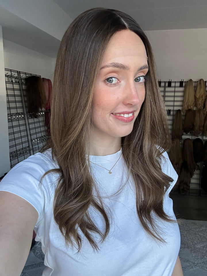 Dimensional Dark Brunette Game Changer Wig // XS-S Cap // 20 Inches