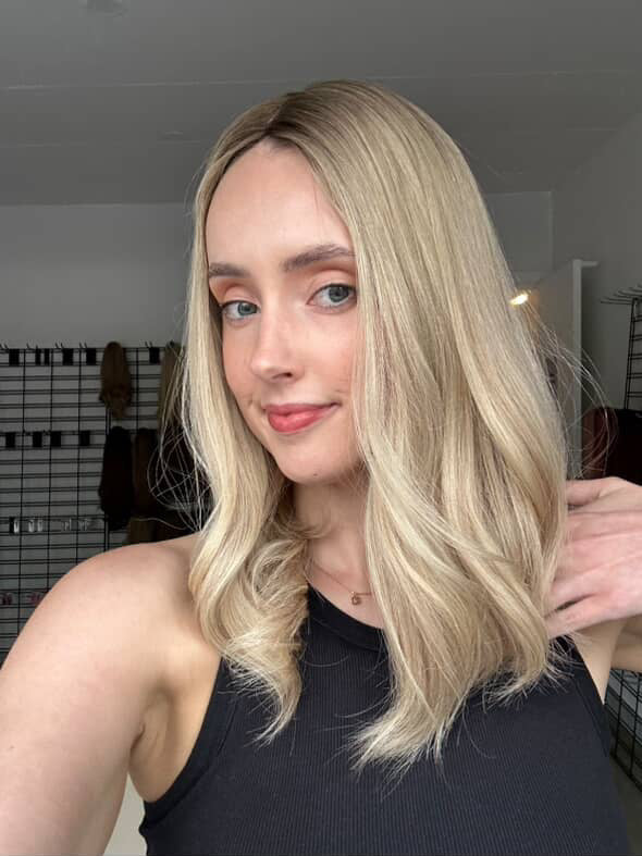 Warm Rooted Blonde // 7x7 // 16" // Topper