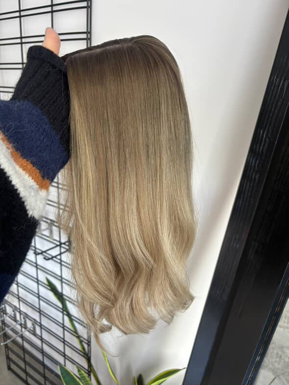 DARK BLONDE MELT // TOPPER // 16 INCHES // 8x8 CAP