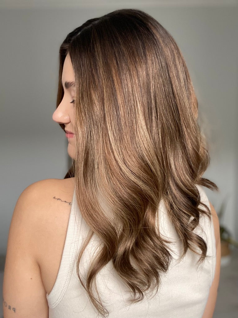 Rooted Dimensional Brunette 8x8 18 Inches Topper