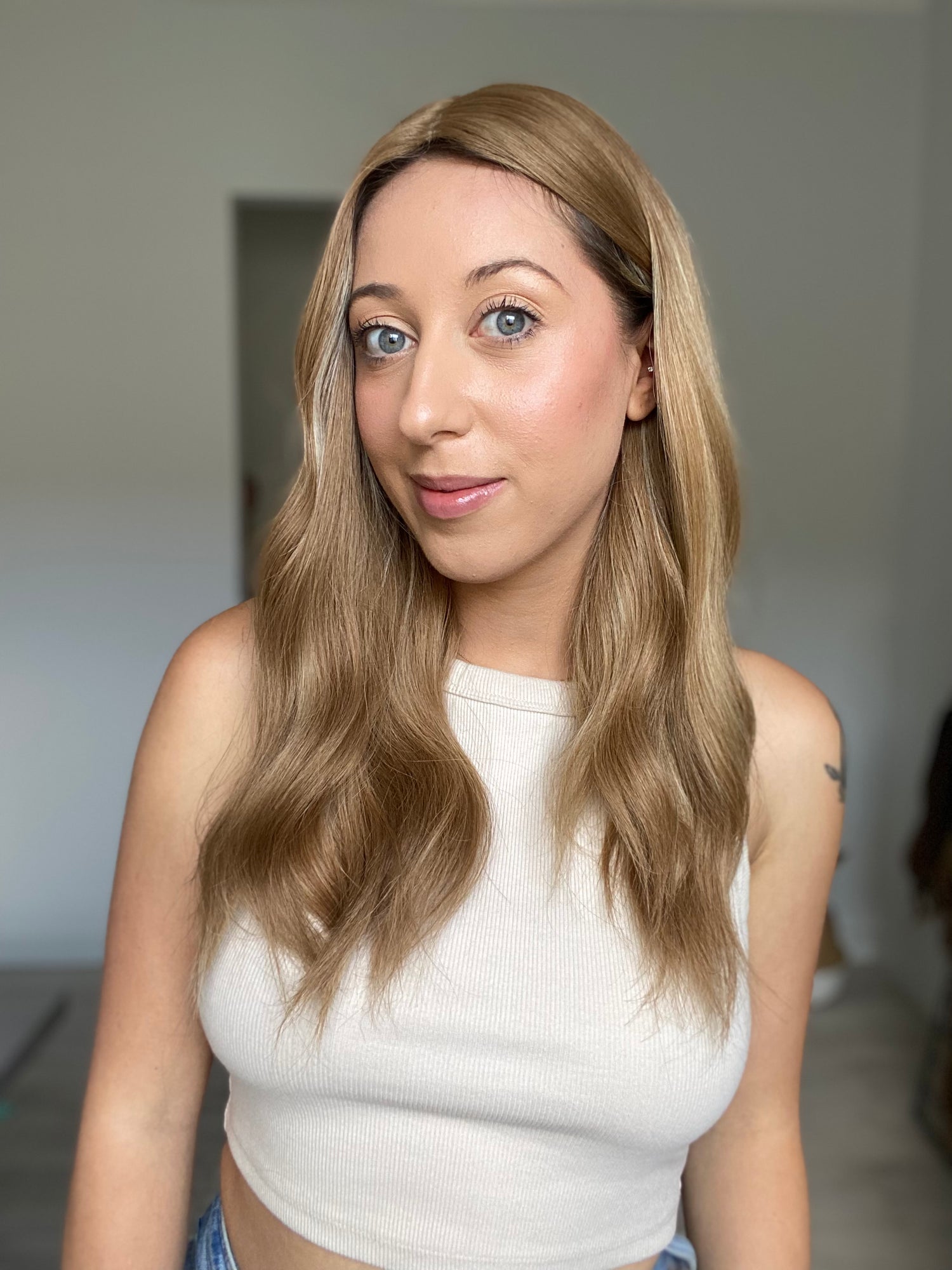 KIM'S CLOSET // Dark Honey Blonde Topper // 20 Inches // 9x9 cap