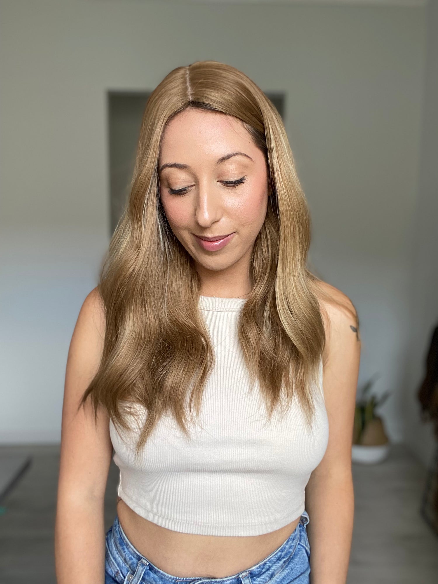 KIM'S CLOSET // Dark Honey Blonde Topper // 20 Inches // 9x9 cap