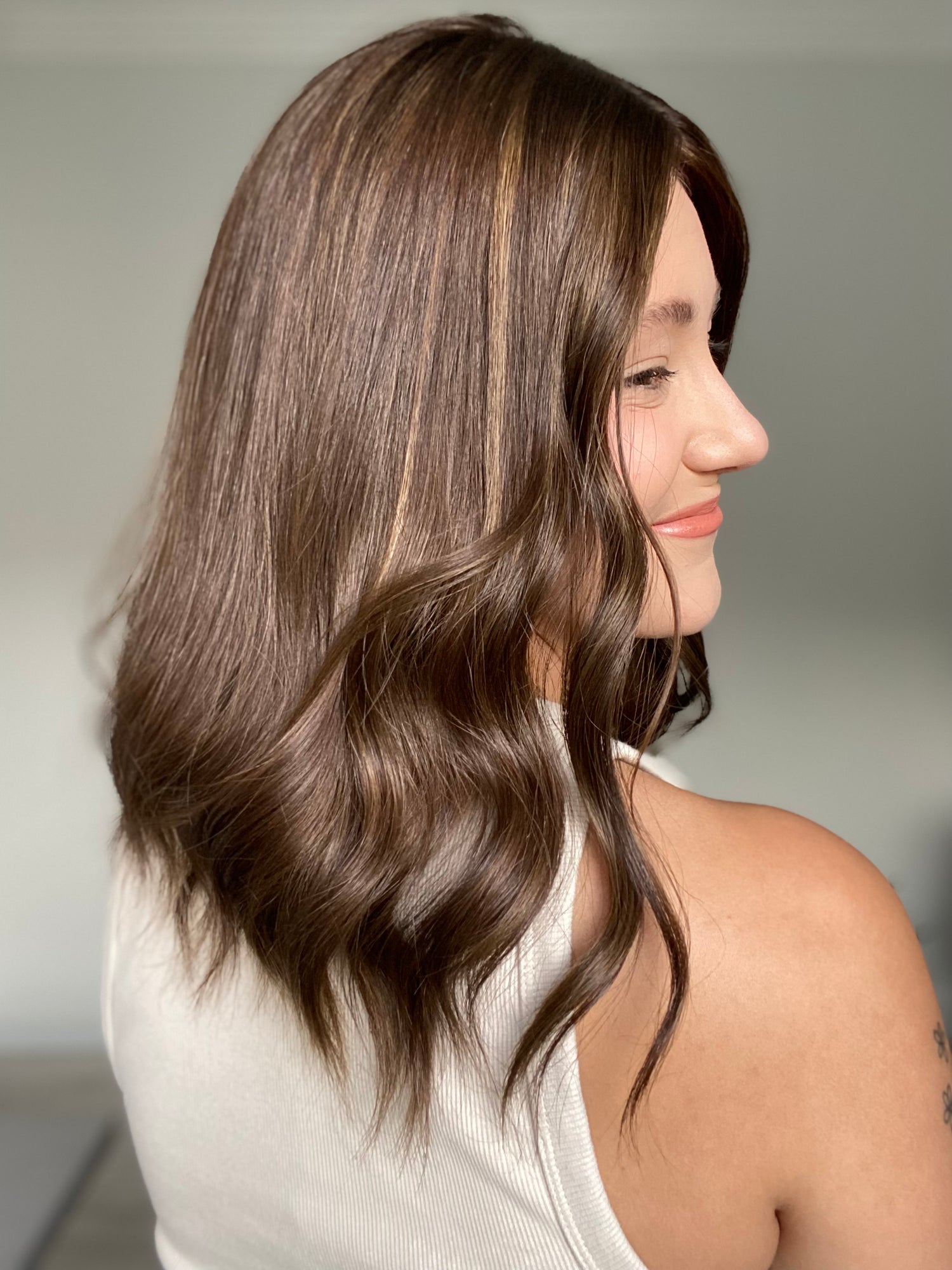 Dark Dimensional Brunette 8x8 16 Inches Topper