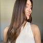 Dark Balayage Brunette 9x9 24 Inches Topper