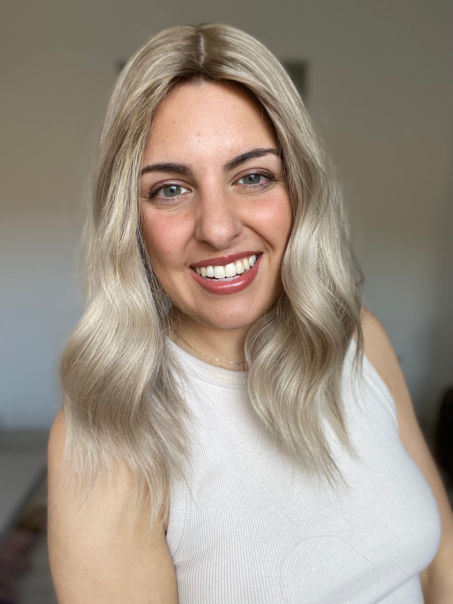 Soft Ash Blonde 7x7 16 Inches Topper