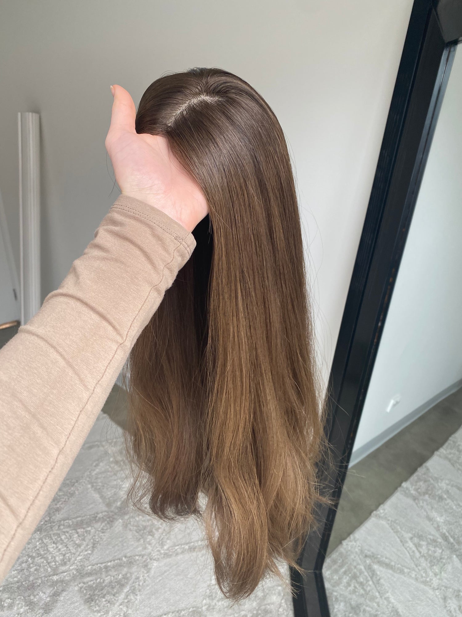 Neutral Brunette Balayage 8x8 22 Inches Topper