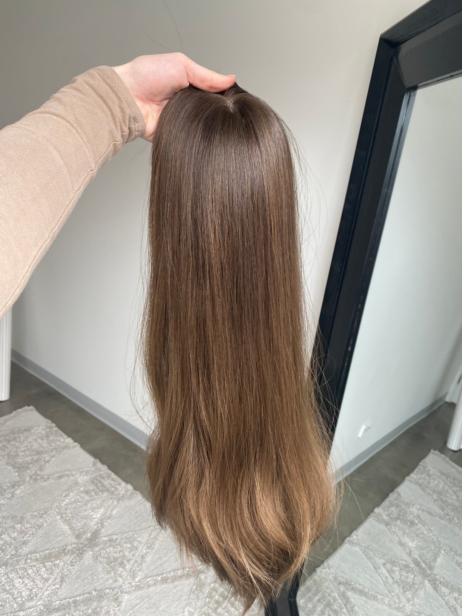 Neutral Brunette Balayage 8x8 22 Inches Topper