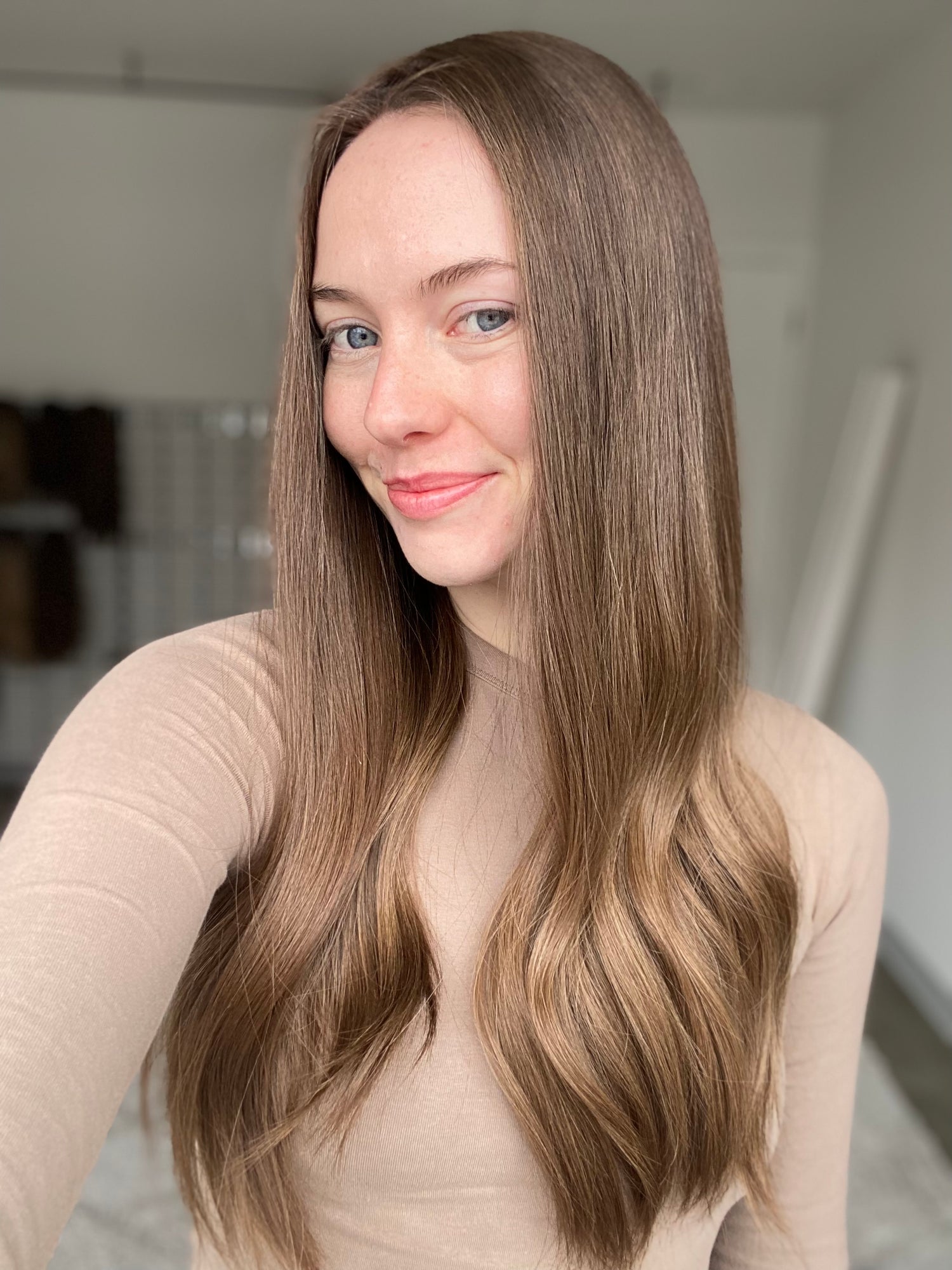 Neutral Brunette Balayage 8x8 22 Inches Topper