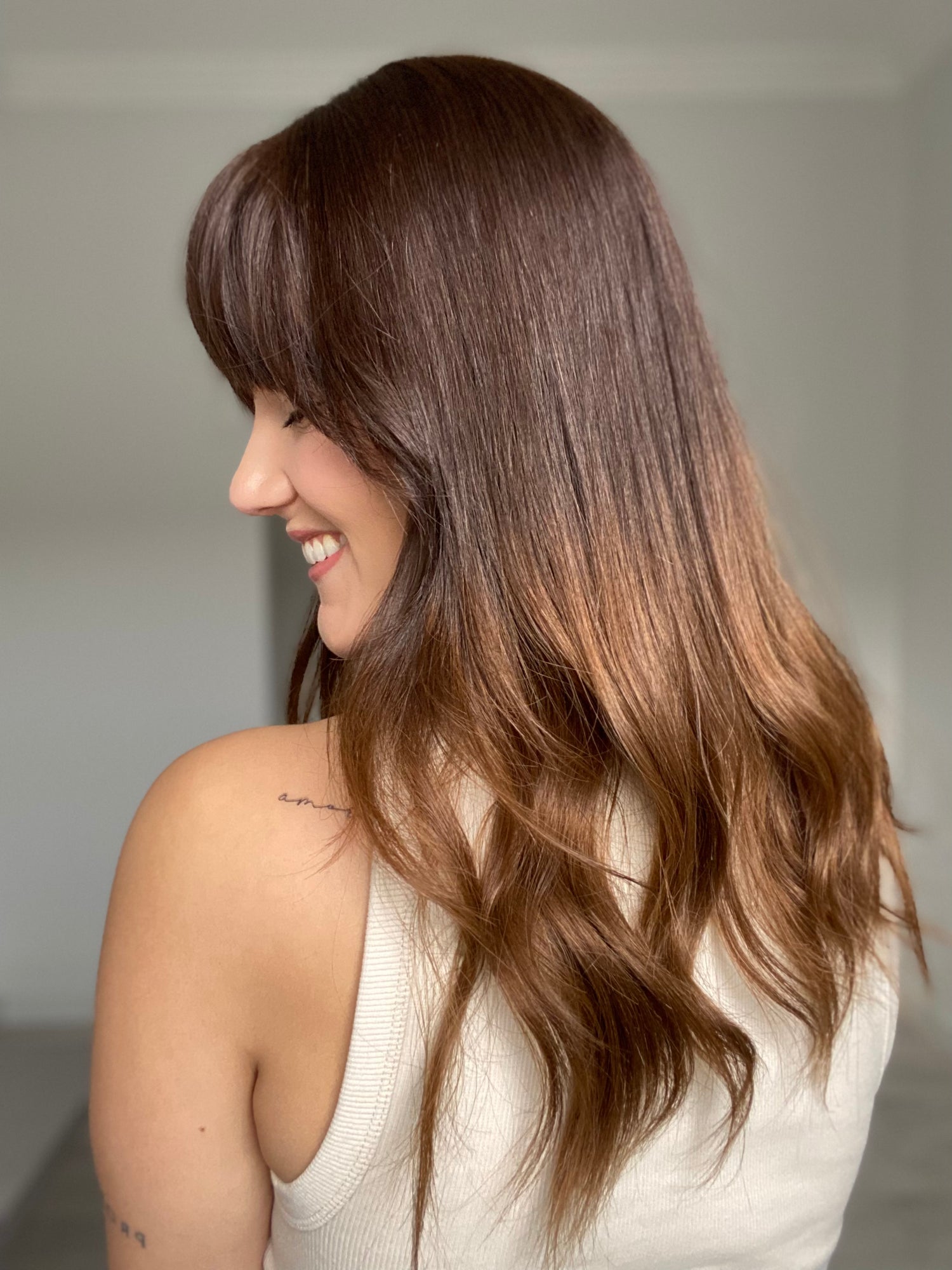 Brunette Ombre 7x7 20 Inches Topper