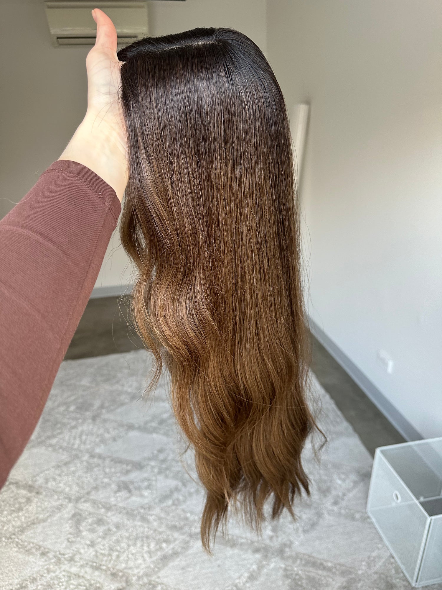 Medium Brunette Balayage 8x8 24 Inches Topper