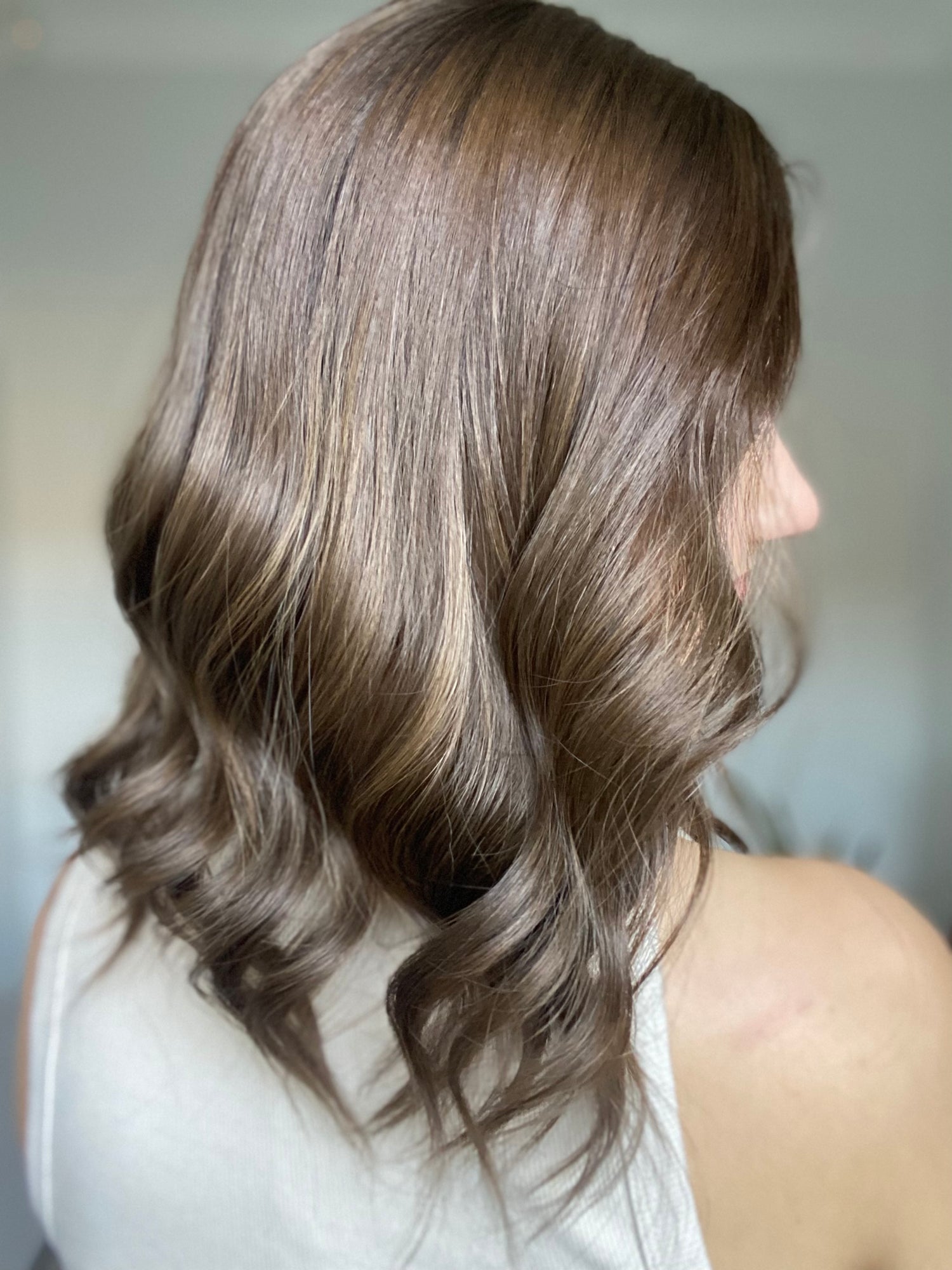 Dark Ashy Brunette 7x7 16 Inches Topper