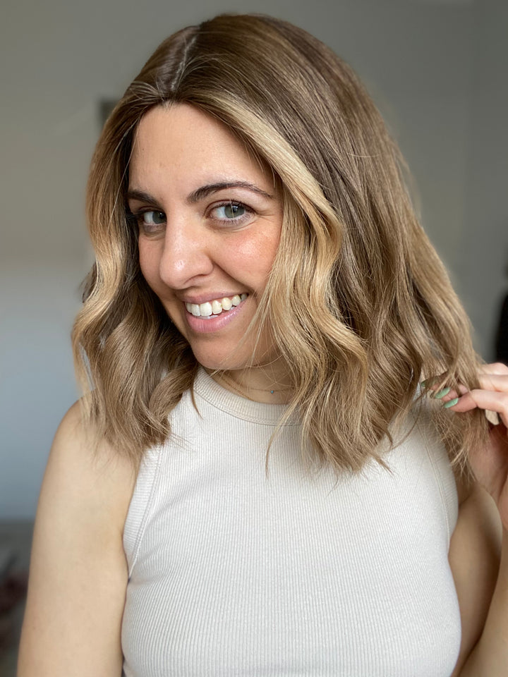 Dark Blonde Balayage With Face Framing // Essentials Wig // 16 Inches // M Cap
