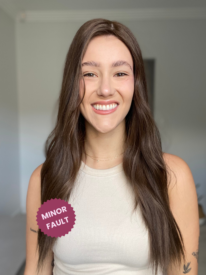 KIM'S CLOSET // Medium Neutral Brunette // Topper // 22 Inches // 8x8 Cap