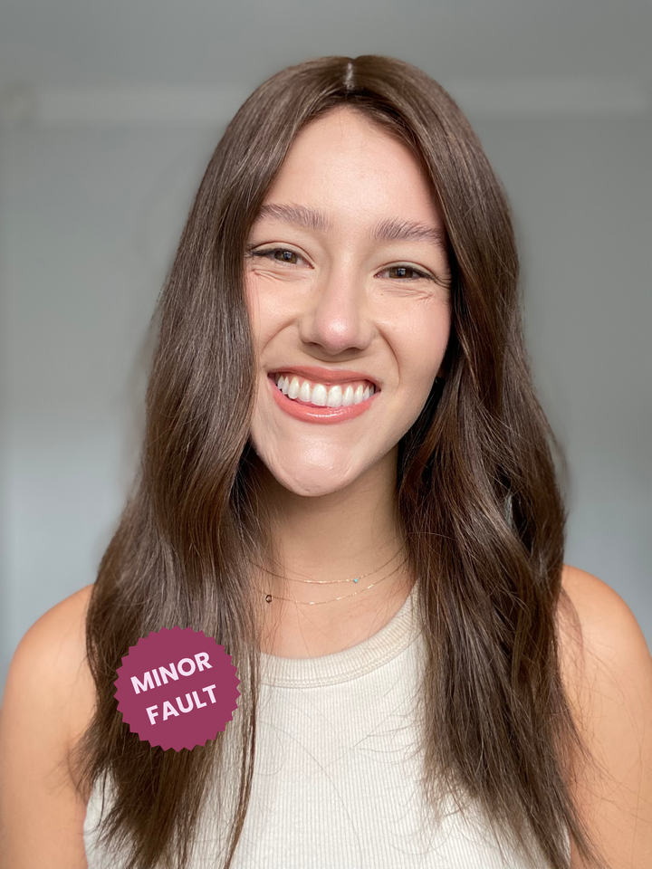 KIM'S CLOSET // Medium Neutral Brunette Topper // 18 Inches // 7x7 cap