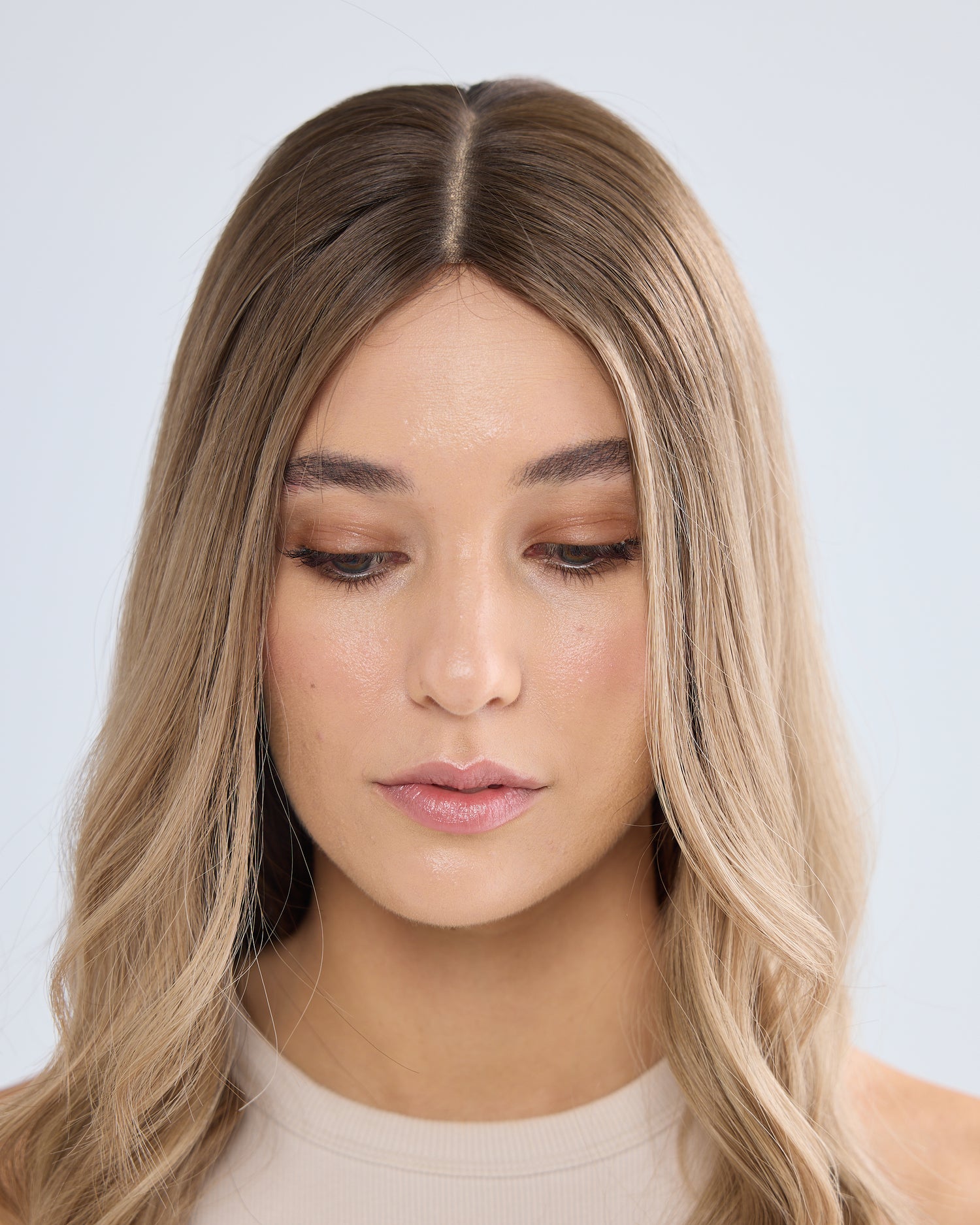 QUIET BRONDE // LACE TOPPER // 18 INCHES // 7x7 CAP