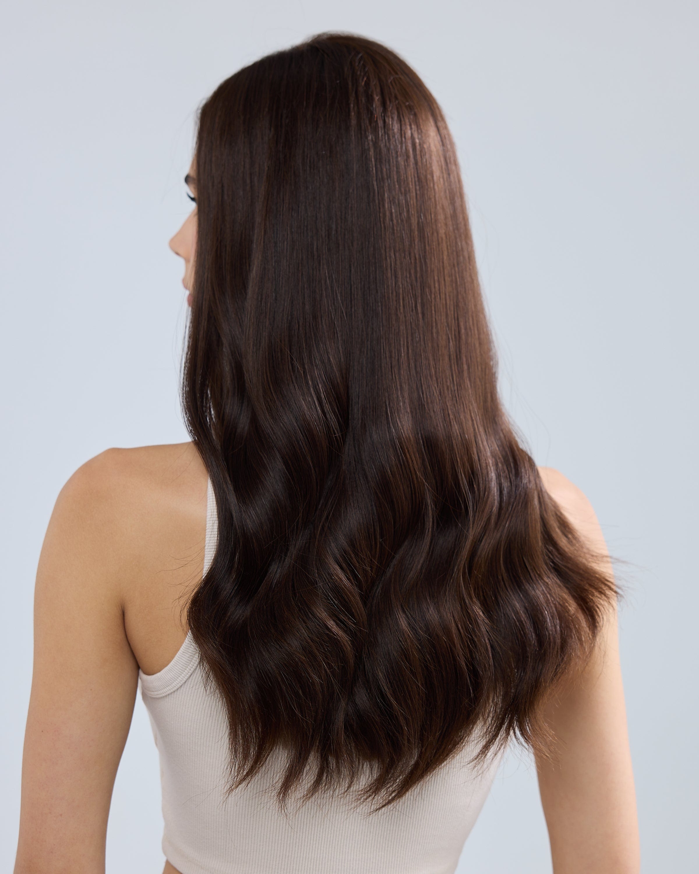 NATURAL DEEP BRUNETTE // LACE TOPPER // 24 INCHES // 7x7 CAP