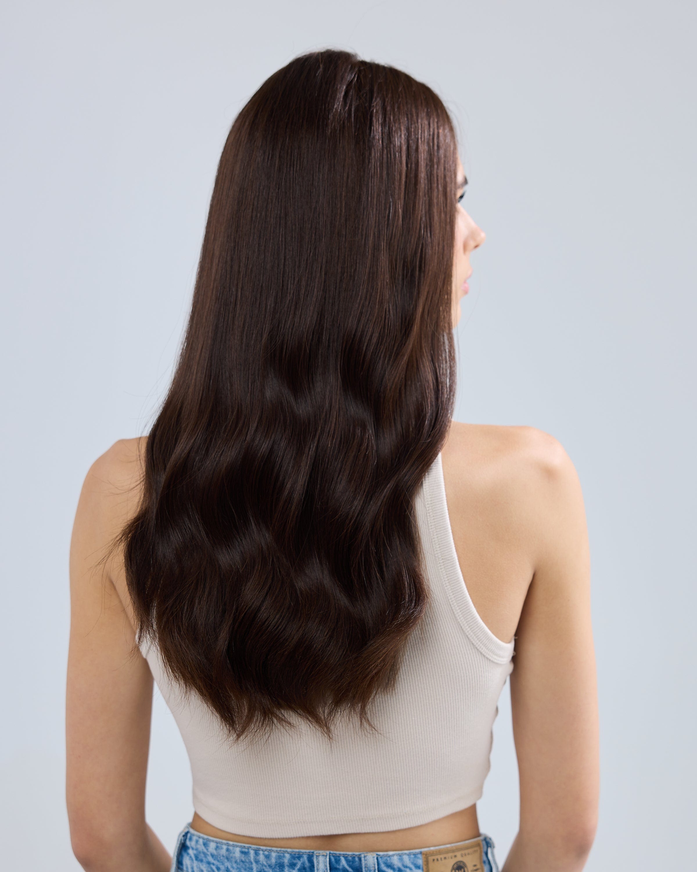 NATURAL DEEP BRUNETTE // LACE TOPPER // 24 INCHES // 7x7 CAP