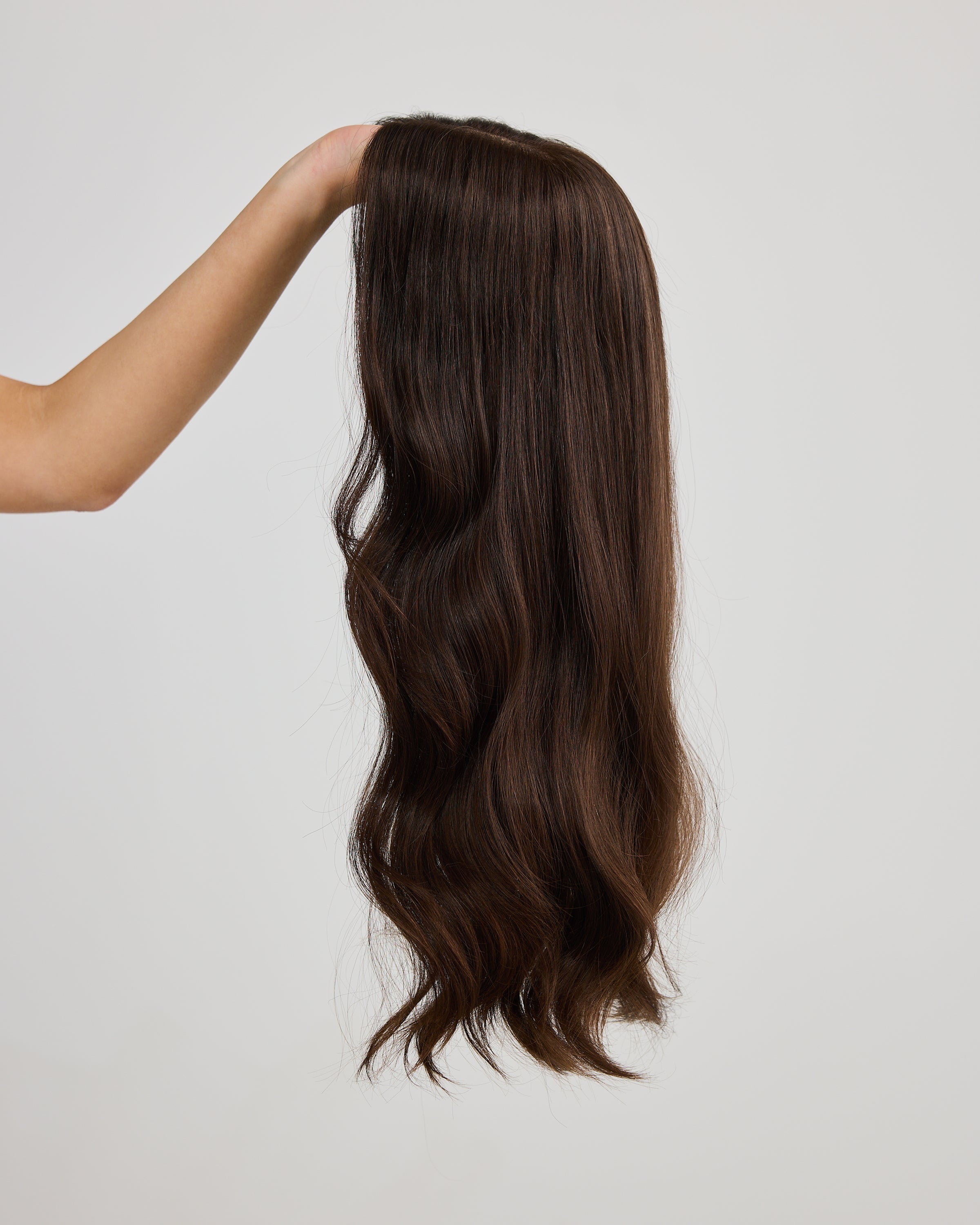 NATURAL DEEP BRUNETTE // LACE TOPPER // 22 INCHES // 8x8 CAP