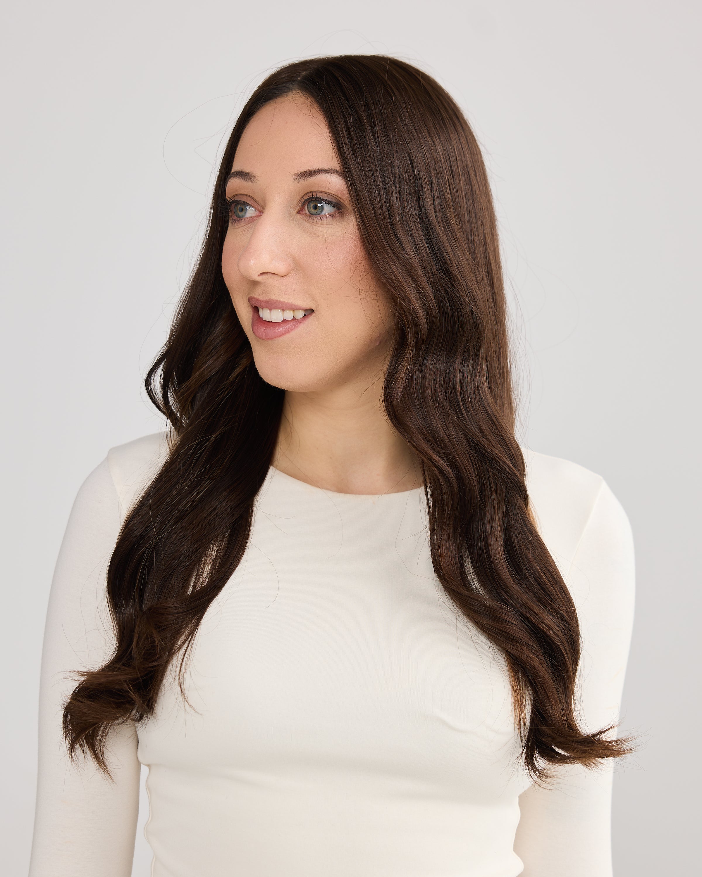 NATURAL DEEP BRUNETTE // LACE TOPPER // 22 INCHES // 8x8 CAP